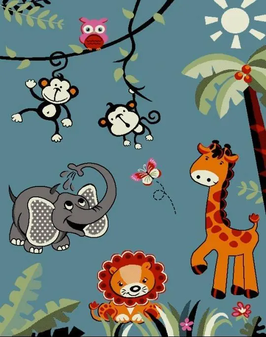 Kinderteppich Diamond Kids Orange/T&uuml;rkis ca. 160x230cm