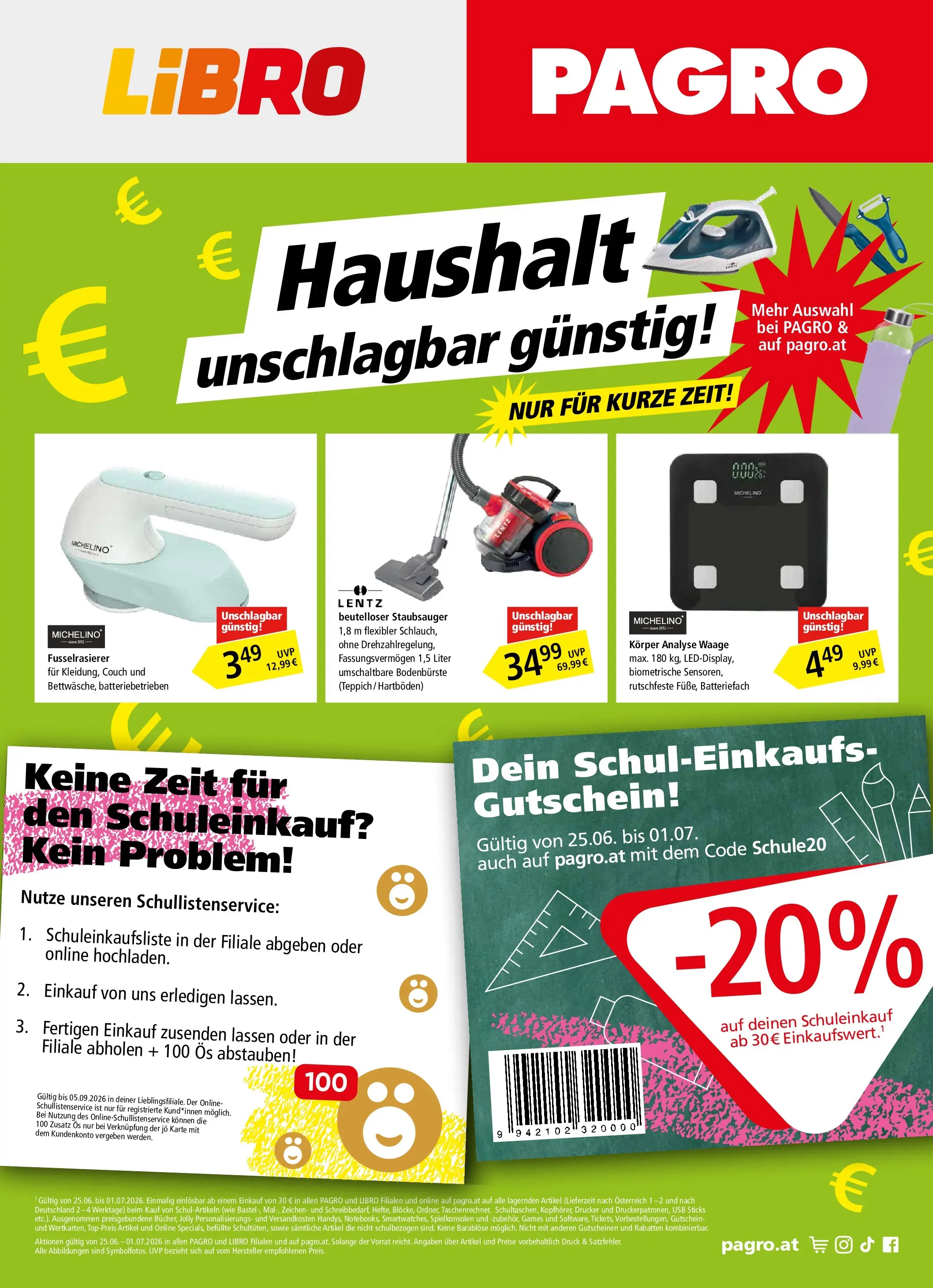 Pagro-Diskont - PAGRO / LIBRO: Aktuelle Angebote von 24.06.2026 - Aktuelle Angebote | Seite: 1 | Produkte: Drucker, USB, Staubsauger, Teppich