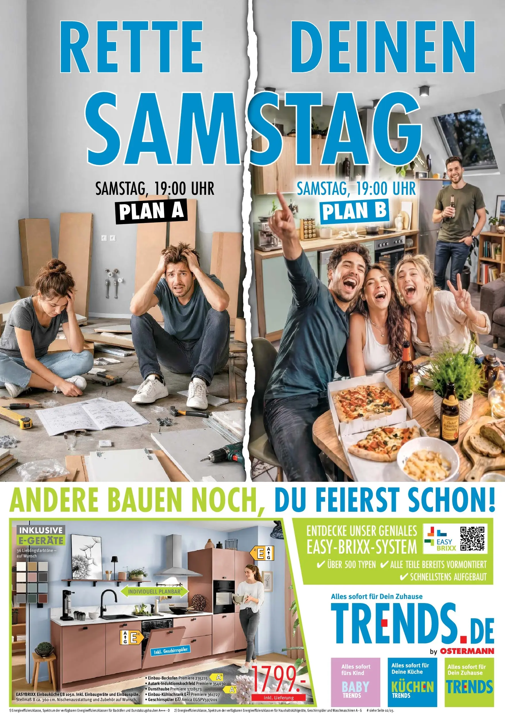 Trends - Ostermann Trends: Neue Möbel wirken Wunder. (ab 26.06.2026) zum Blättern | Seite: 1 | Produkte: Geschirrspüler, Einbauküche, Backofen, Kuchen