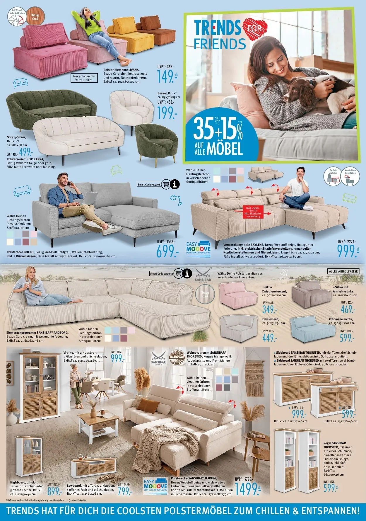 Trends - Ostermann Trends: Neue Möbel wirken Wunder. (ab 26.06.2026) zum Blättern | Seite: 4 | Produkte: Sideboard, Sofa, Regal, Mango