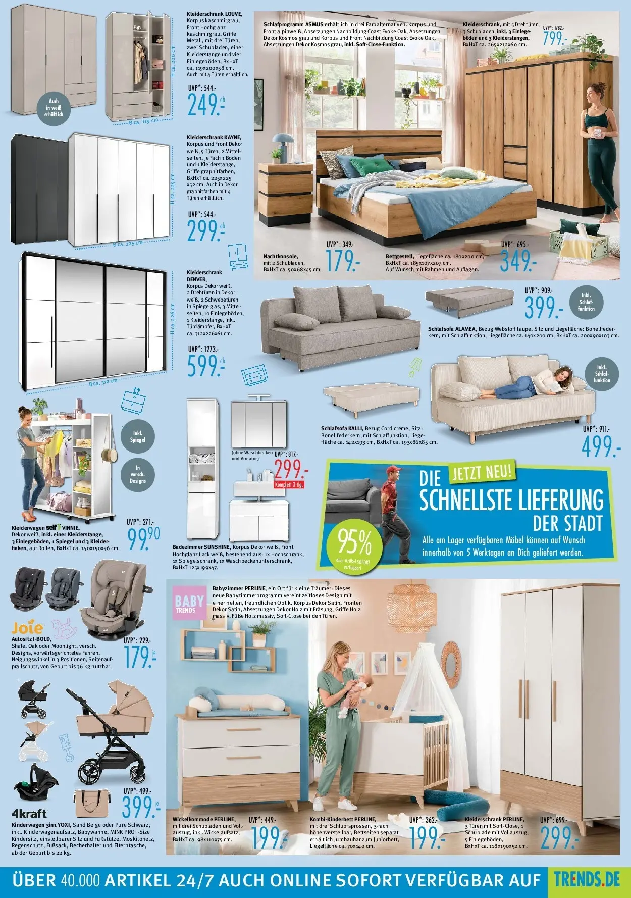 Trends - Ostermann Trends: Neue Möbel wirken Wunder. (ab 26.06.2026) zum Blättern | Seite: 7 | Produkte: Kleiderschrank, Waschbecken, Spiegel, Armatur