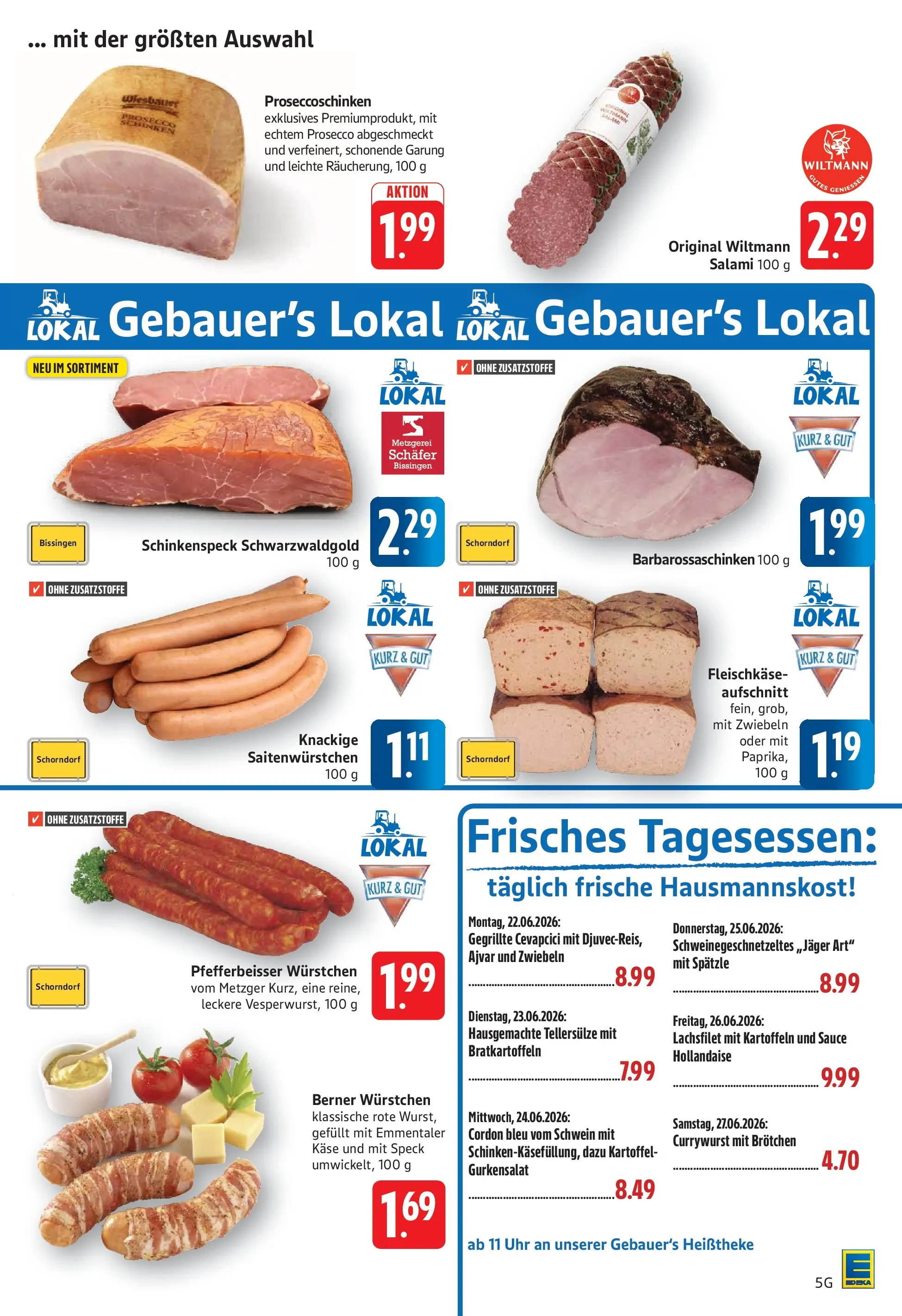 Edeka prospekt Göppingen (ab 21.06.2026) » Angebote Online | Seite: 5 | Produkte: Cevapcici, Zwiebeln, Schinken, Uhr