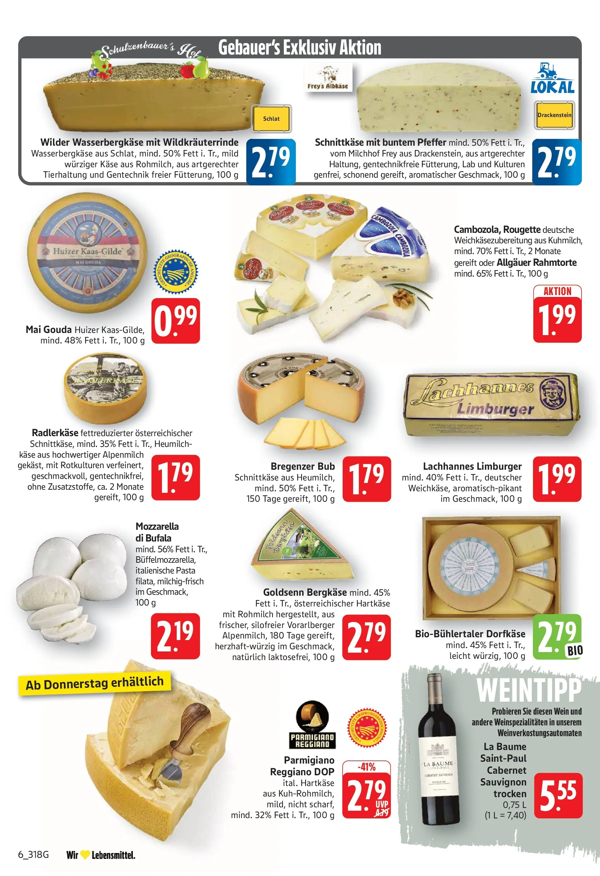 Edeka prospekt Göppingen (ab 21.06.2026) » Angebote Online | Seite: 6 | Produkte: Käse, Mozzarella, Pfeffer, Wein