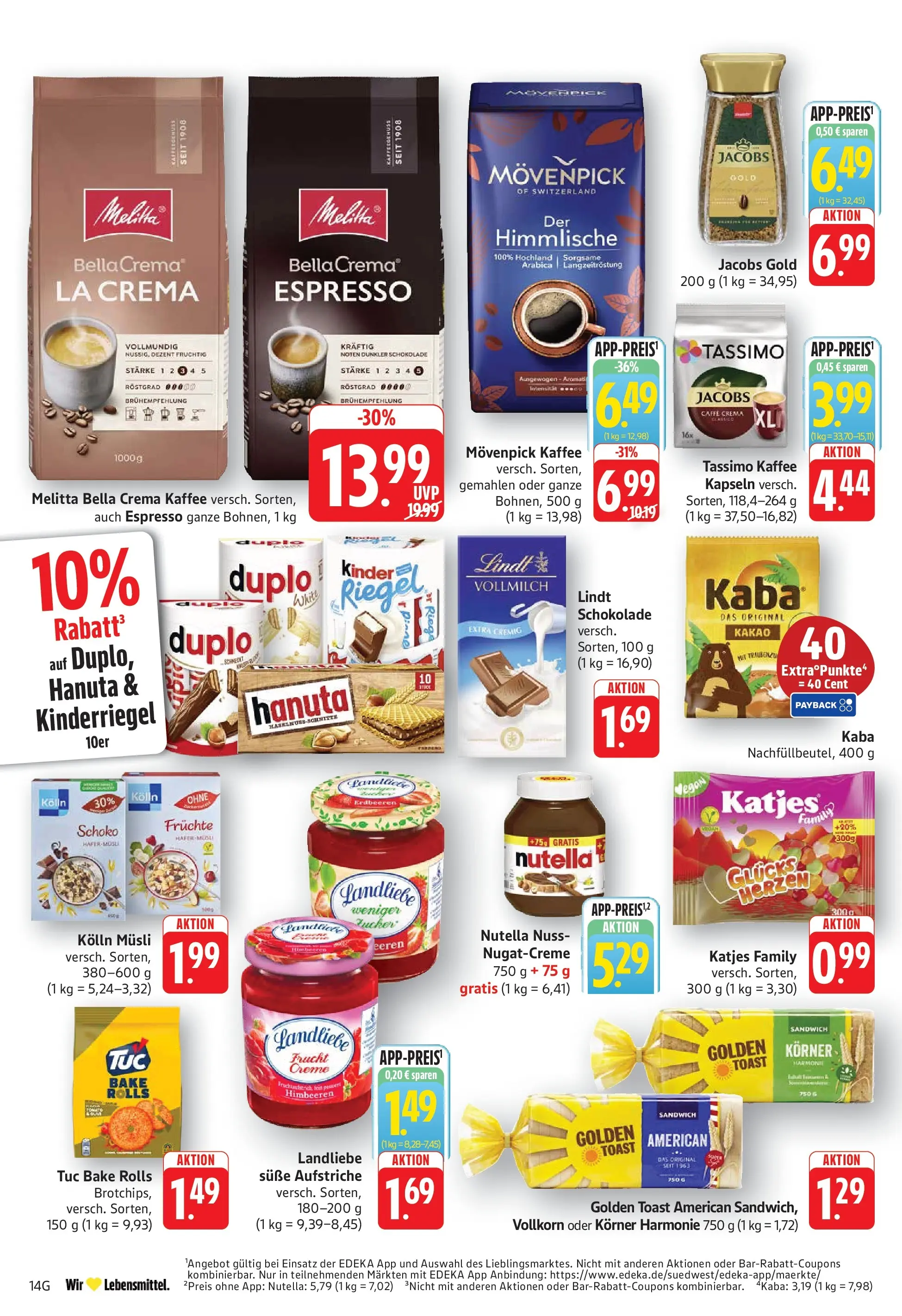 Edeka prospekt Göppingen (ab 21.06.2026) » Angebote Online | Seite: 14 | Produkte: Nutella, Erdbeeren, Chips, Tassimo