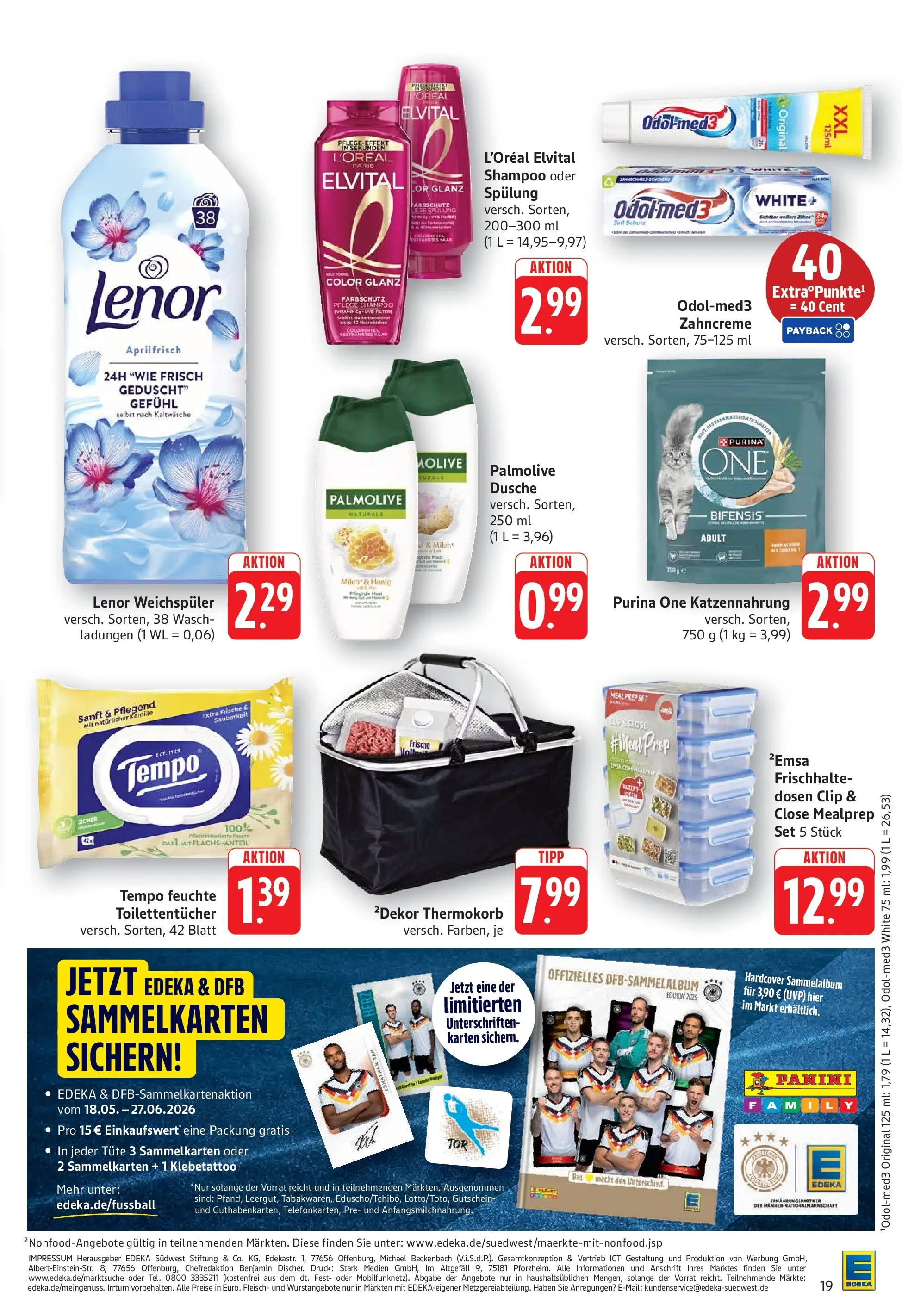 Edeka prospekt Göppingen (ab 21.06.2026) » Angebote Online | Seite: 19 | Produkte: Lenor, Milch, Spülung, Tempo