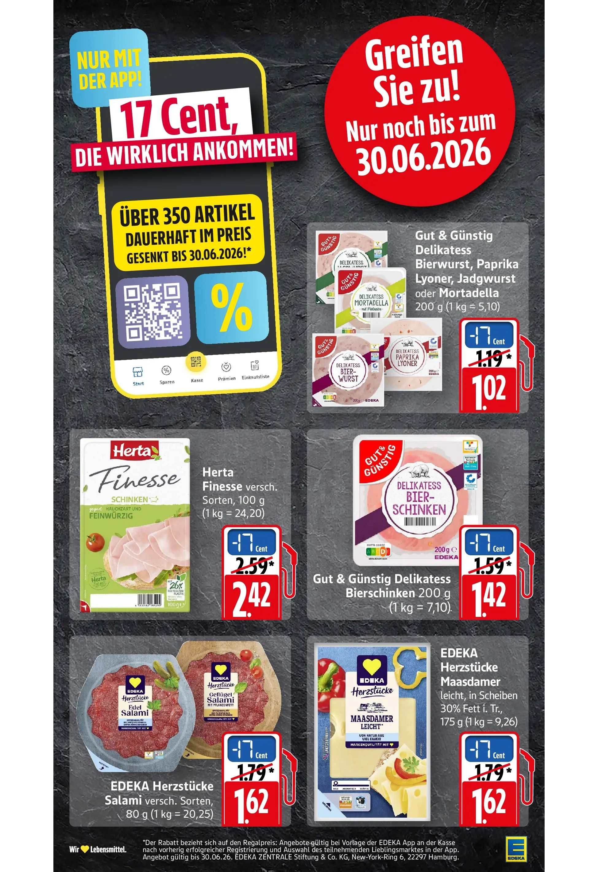 Edeka prospekt Göppingen (ab 21.06.2026) » Angebote Online | Seite: 37 | Produkte: Bier, Wurst, Salami, Herta finesse