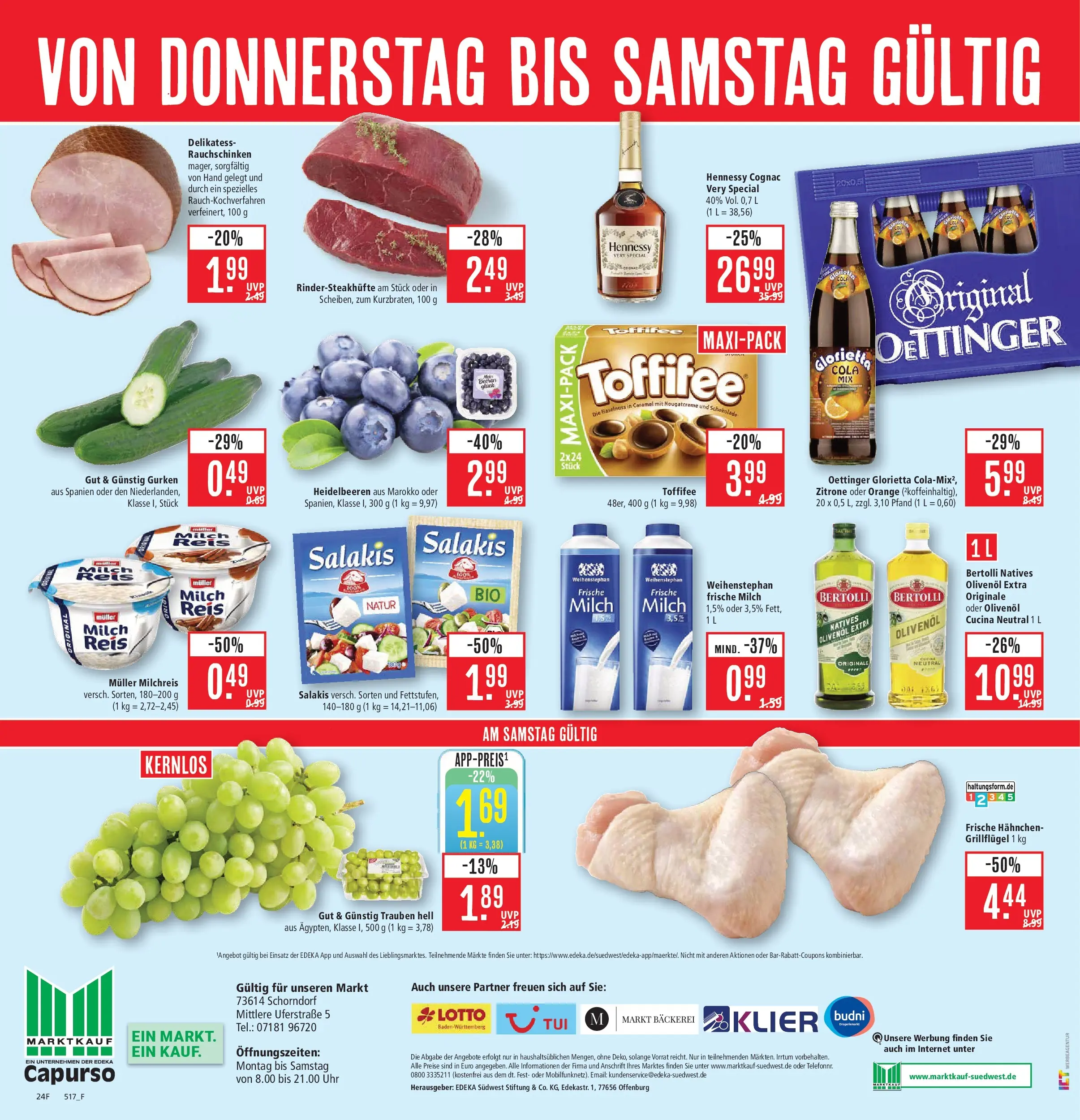 Marktkauf Prospekt Schorndorf (ab 21.06.2026) » Angebote online | Seite: 30 | Produkte: Milch, Trauben, Zitrone, Uhr