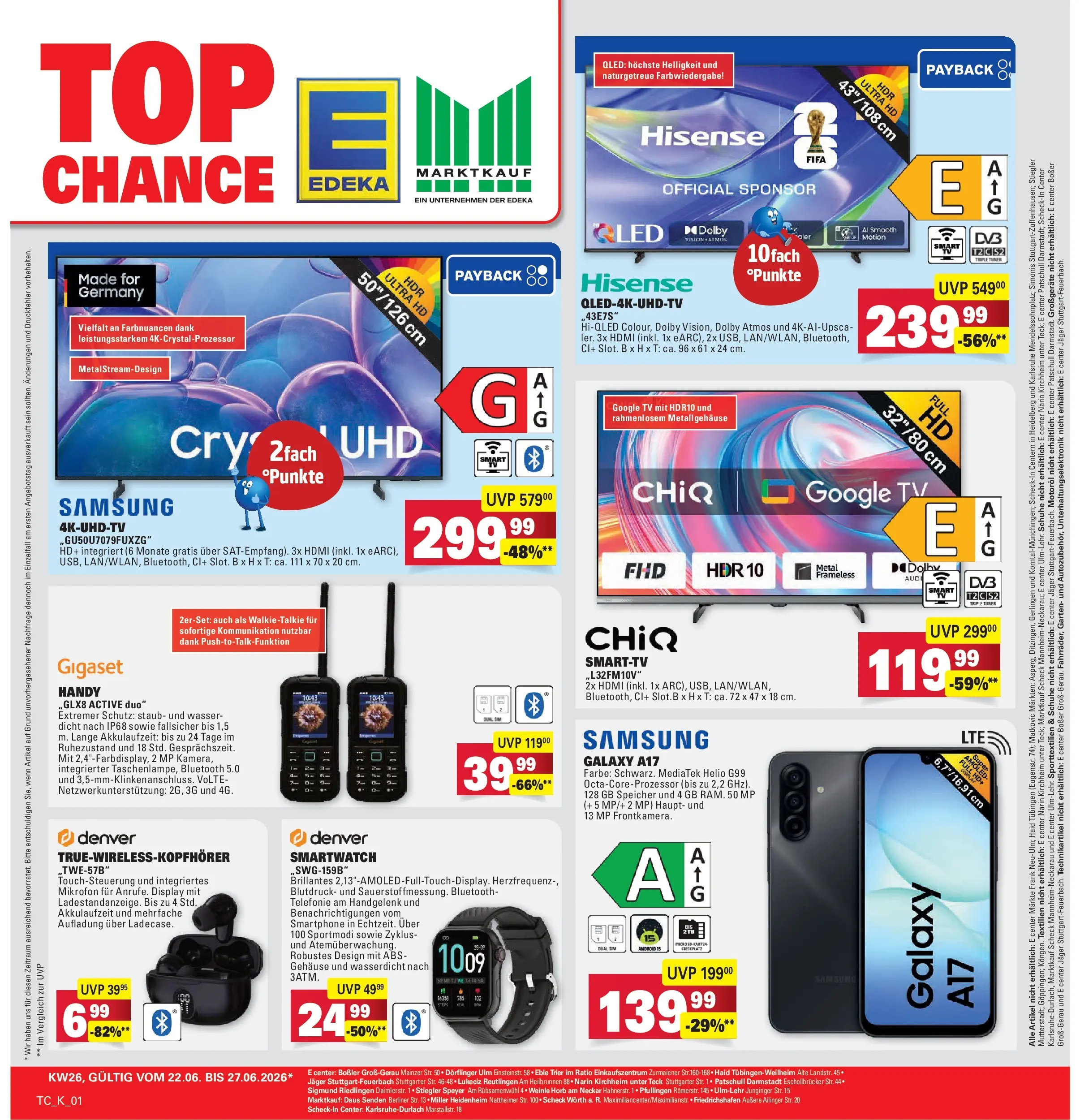 Marktkauf Prospekt Friedrichshafen (ab 21.06.2026) » Angebote online | Seite: 31 | Produkte: Hisense, Samsung, Wasser, Smartphone