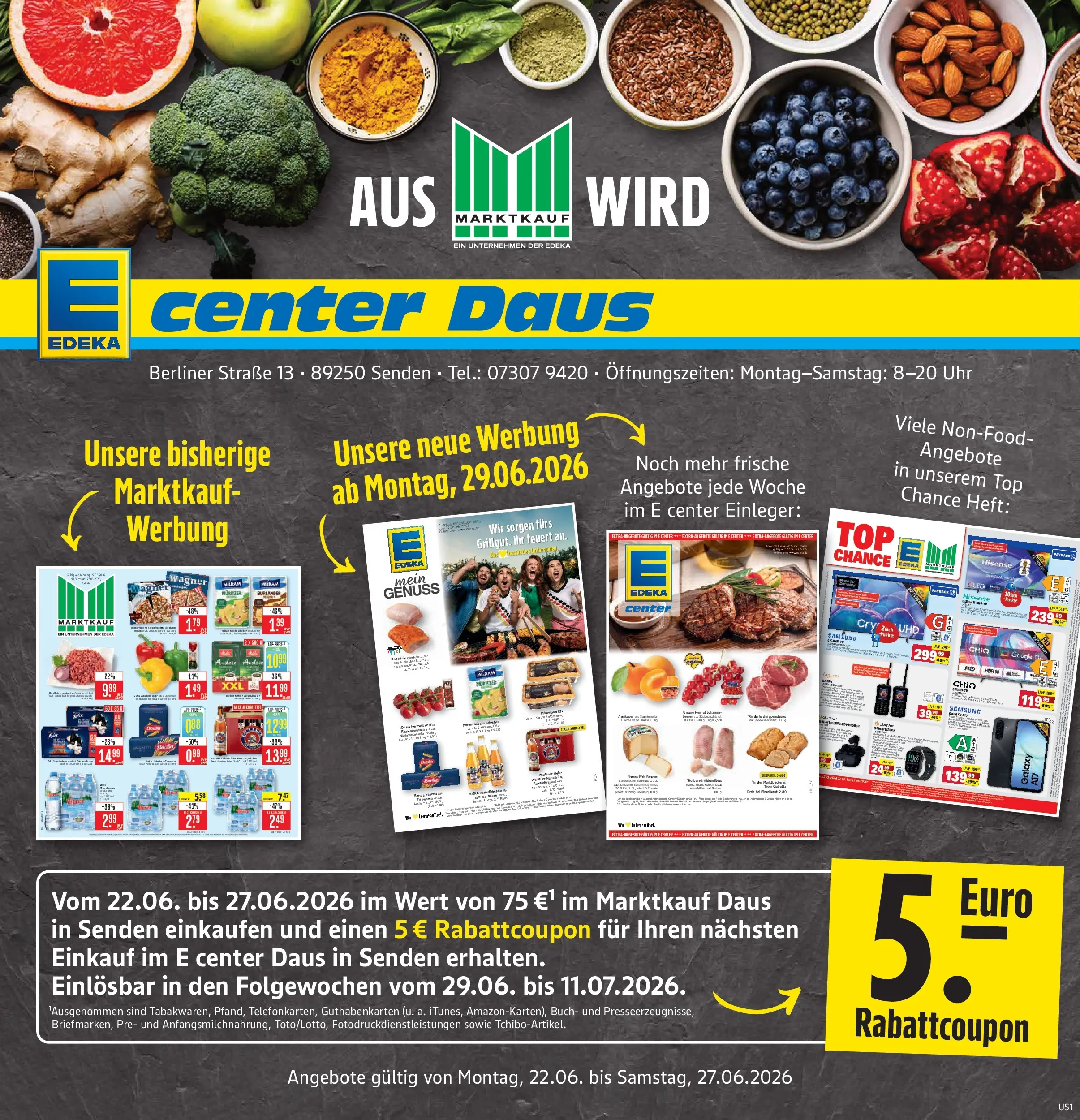 Marktkauf Prospekt Senden (ab 21.06.2026) » Angebote online | Seite: 1