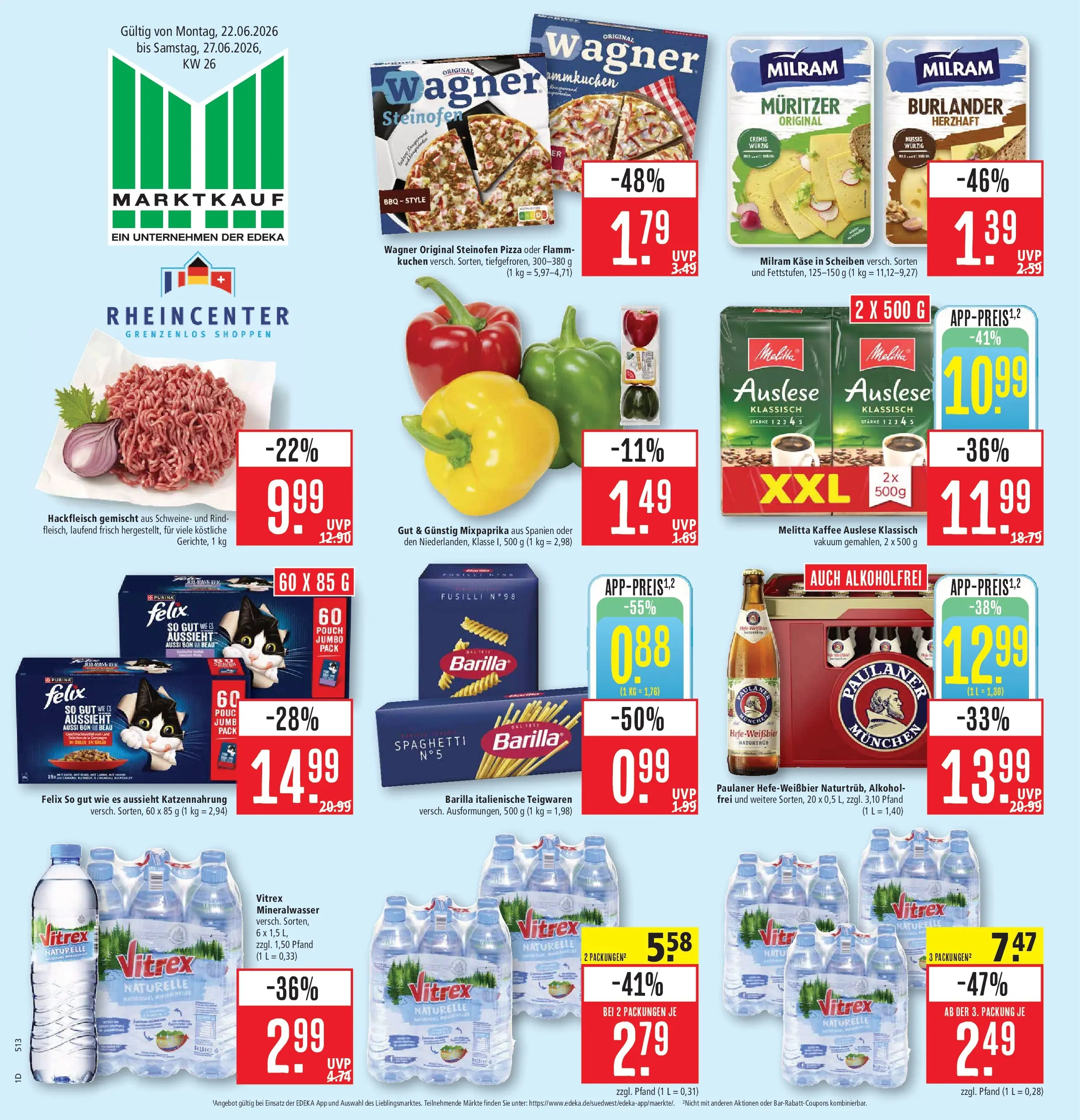 Marktkauf Prospekt Weil Am Rhein (ab 21.06.2026) » Angebote online | Seite: 5 | Produkte: Melitta kaffee, Barilla, Mineralwasser, Milram