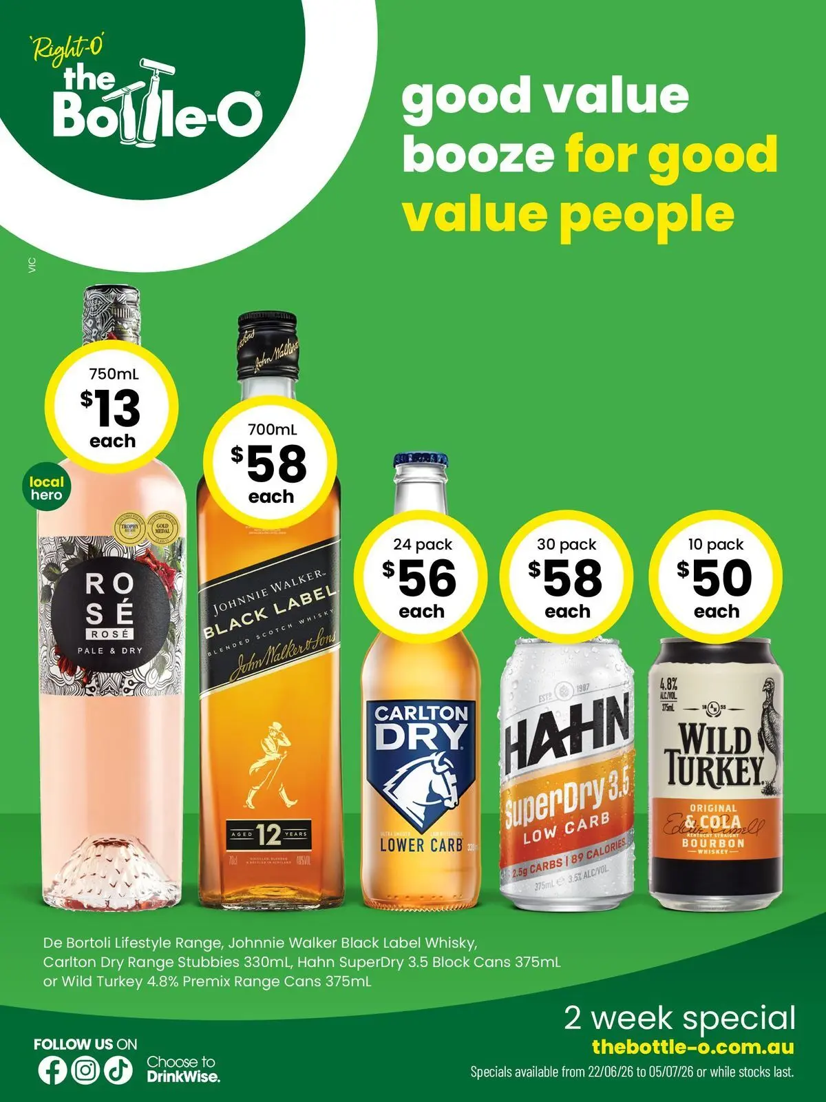 The Bottle-O catalogue - 21/06/2026 > weekly / monthly specials | Page: 1 | Products: Bourbon, Whiskey, Scotch, Turkey