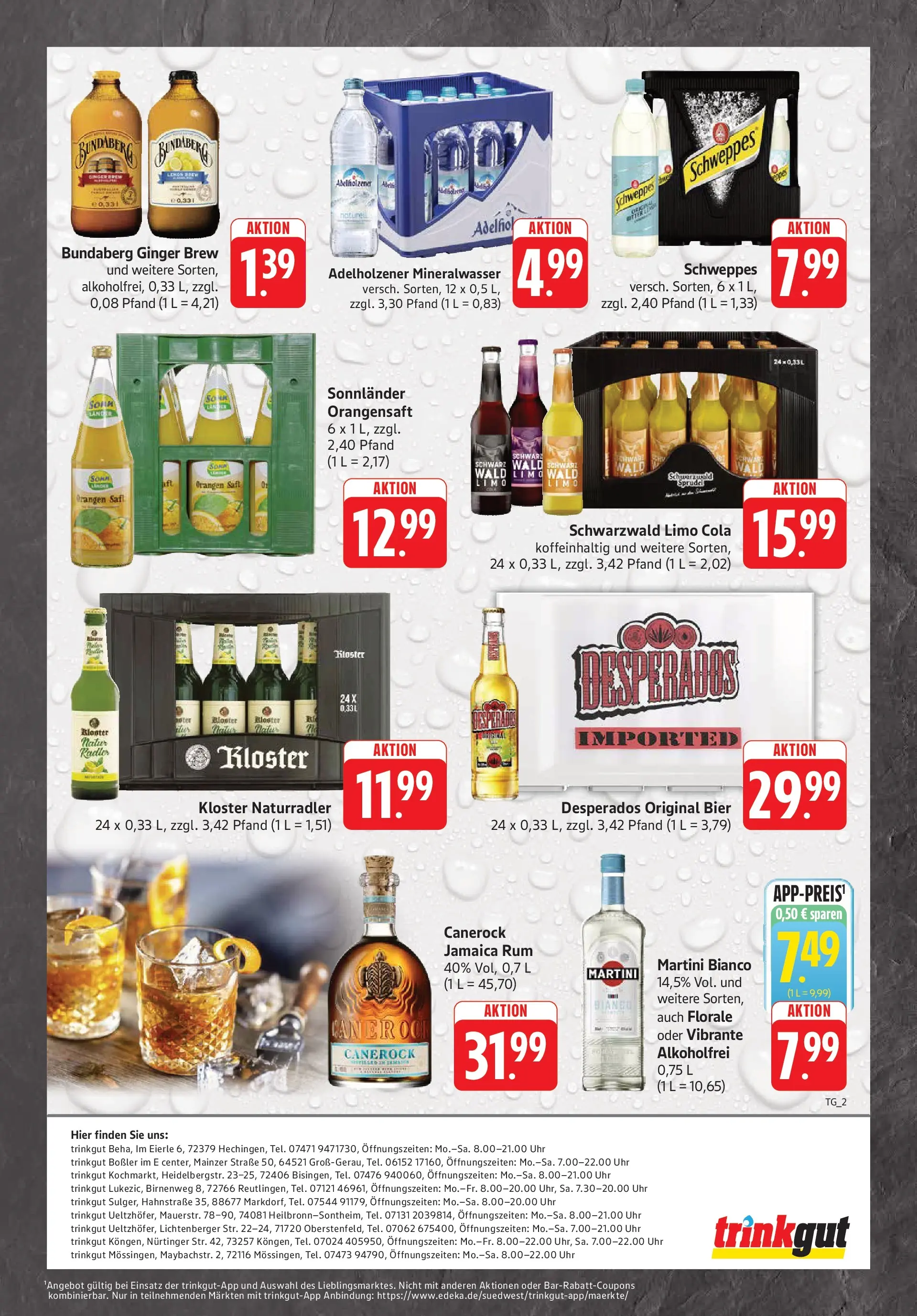 Trinkgut Prospekt Heilbronn-Sontheim (ab 21.06.2026) » Angebote online | Seite: 2 | Produkte: Martini, Rum, Schweppes, Uhr
