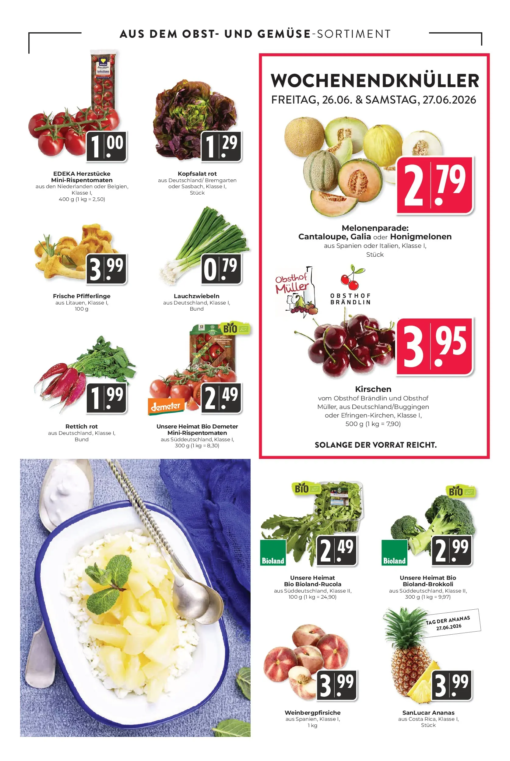 Angebote - Hieber's Frischecenter: Meine Woche (ab 21.06.2026) zum Blättern | Seite: 7 | Produkte: Ananas, Kirschen, Obst, Pfifferlinge