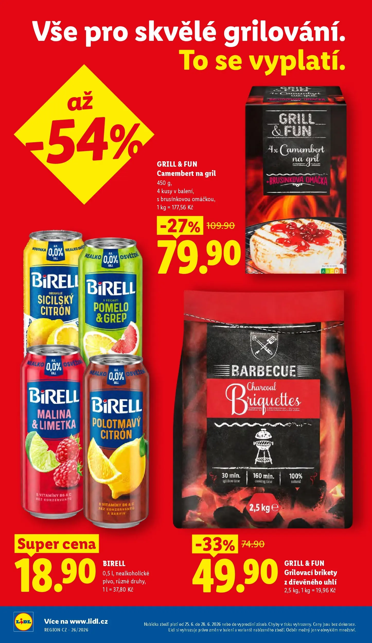 Lidl leták od 24.06.2026 - Nový akční leták | Strana: 6 | Produkty: Brikety, Grep, Grilovací brikety, Gril