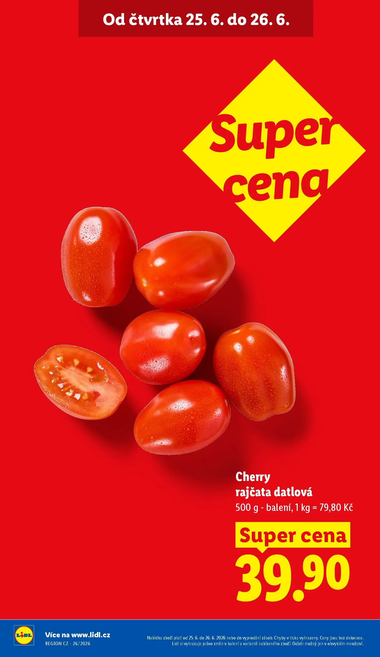 Lidl leták od 24.06.2026 - Nový akční leták | Strana: 14 | Produkty: Rajčata, Cherry rajčata