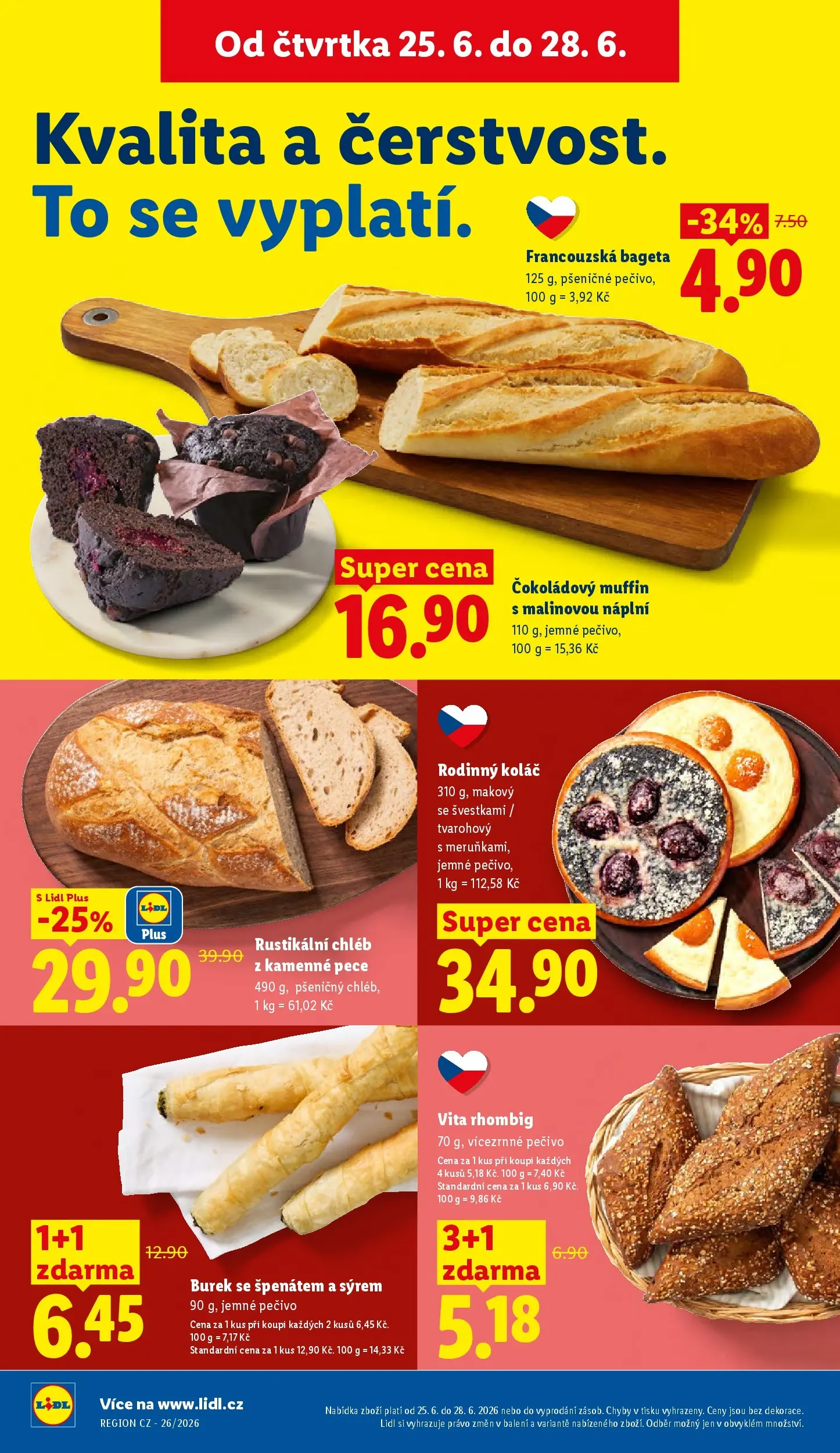 Lidl leták od 24.06.2026 - Nový akční leták | Strana: 16 | Produkty: Chléb, Pečivo, Burek, Bageta