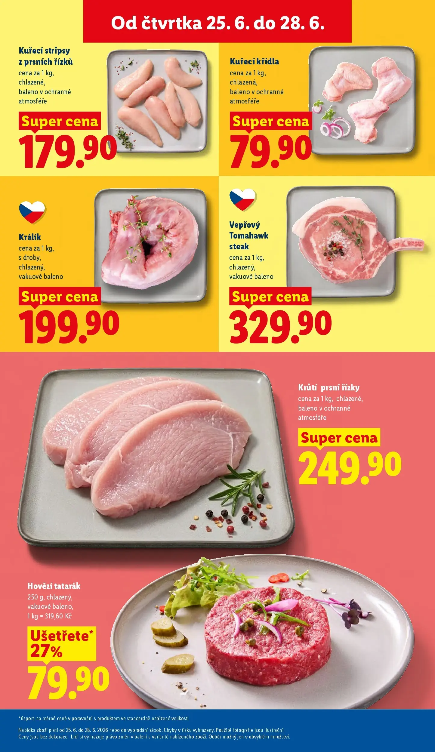 Lidl leták od 24.06.2026 - Nový akční leták | Strana: 21 | Produkty: Králík, Hovězí, Kuřecí Křídla, Hovězí tatarák