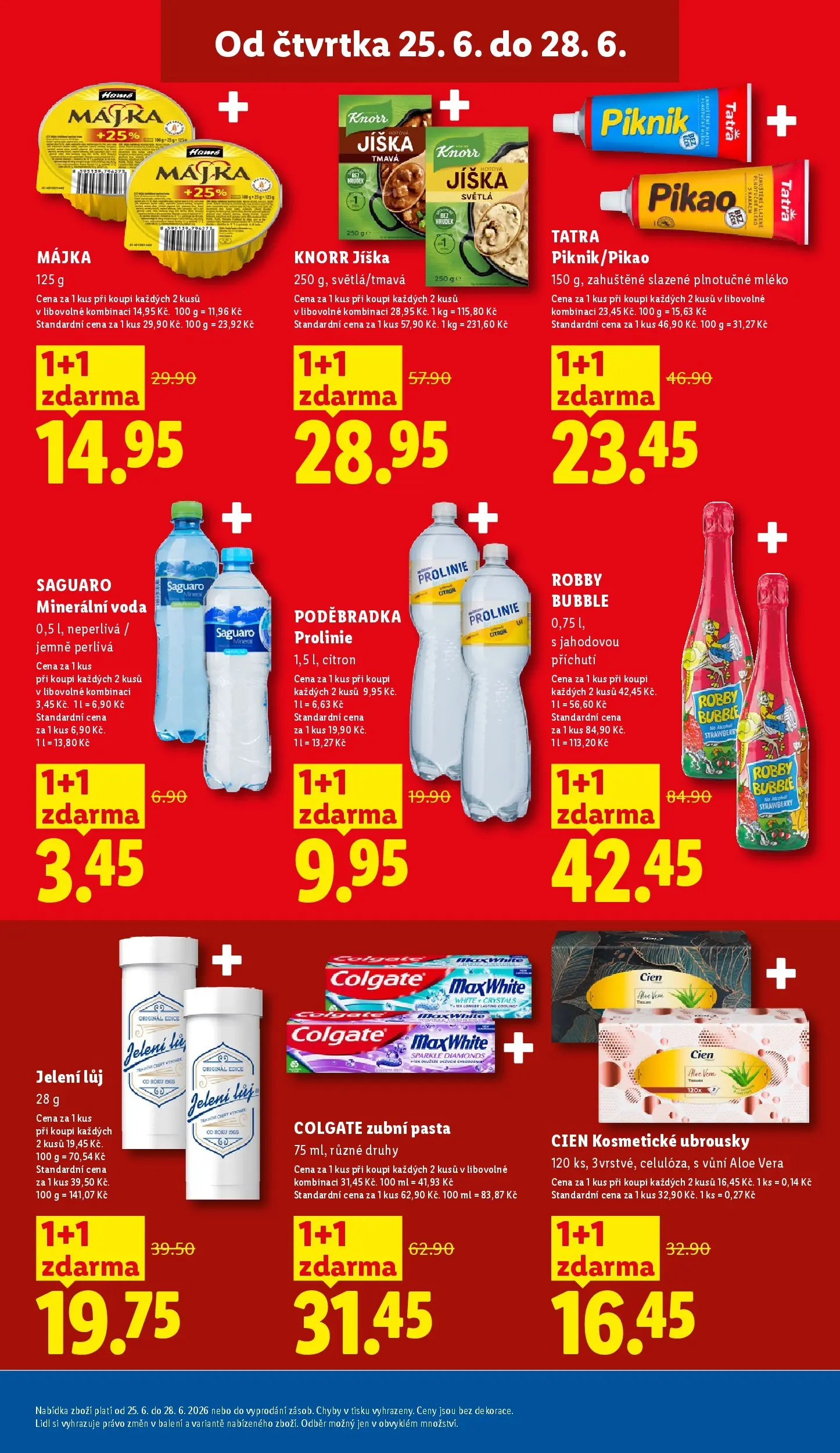 Lidl leták od 24.06.2026 - Nový akční leták | Strana: 25 | Produkty: Voda, Mléko, Plnotučné mléko, Robby Bubble