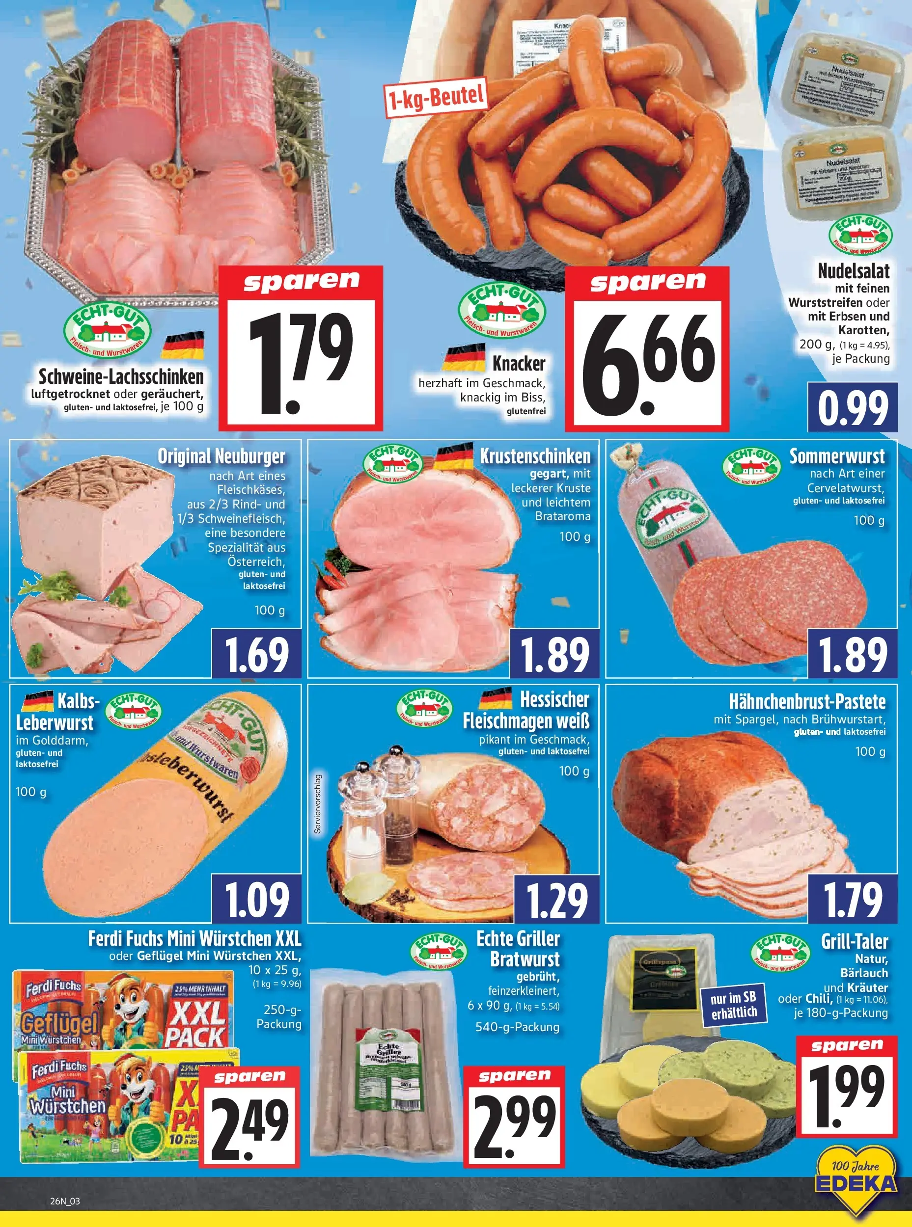 Angebote - Edeka Hahner: Wochenangebote (ab 21.06.2026) zum Blättern | Seite: 5 | Produkte: Wurst, Fleisch, Griller, Erbsen