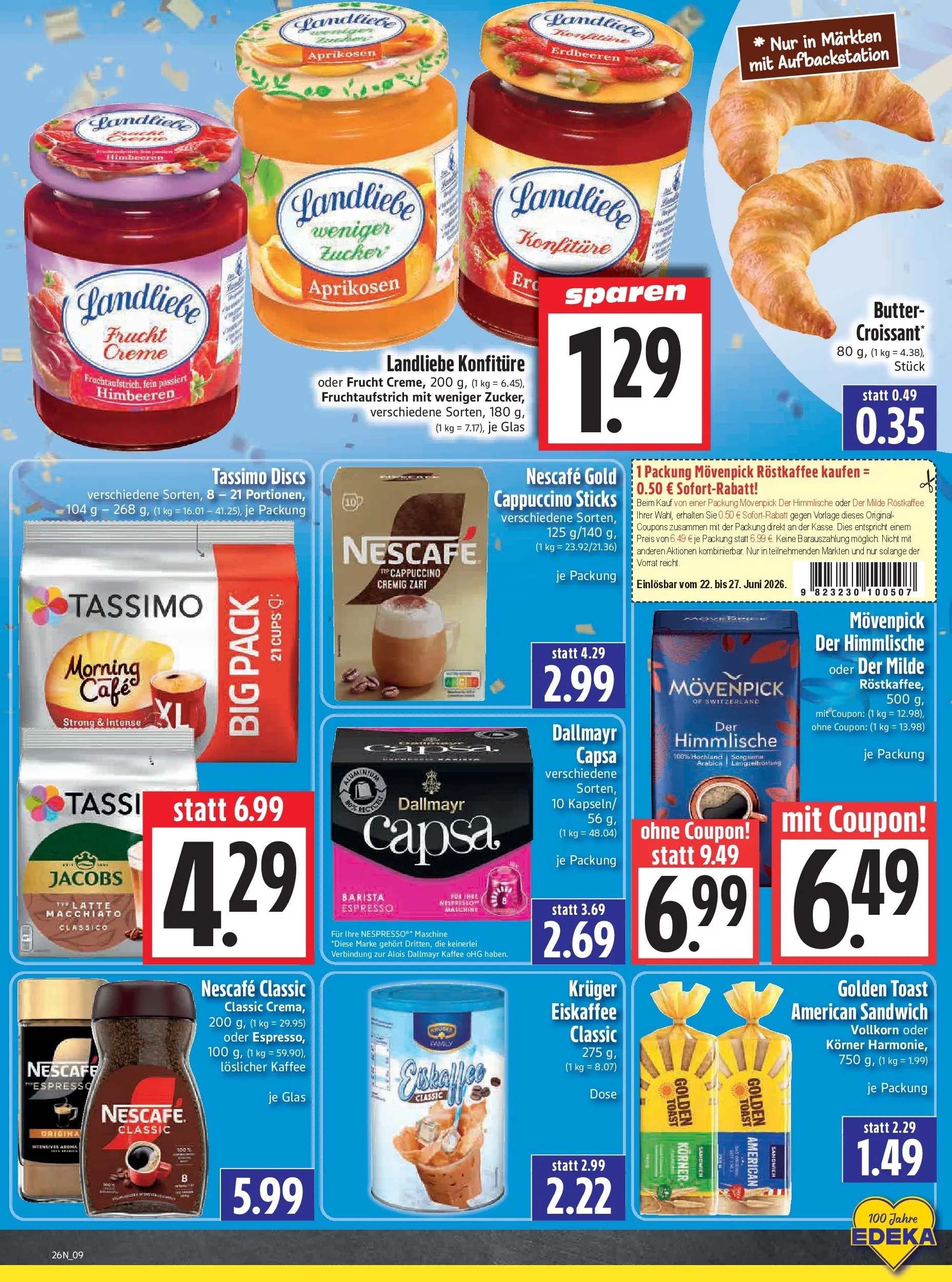 Angebote - Edeka Hahner: Wochenangebote (ab 21.06.2026) zum Blättern | Seite: 11 | Produkte: Toast, Dallmayr, Erdbeeren, Nescafe gold