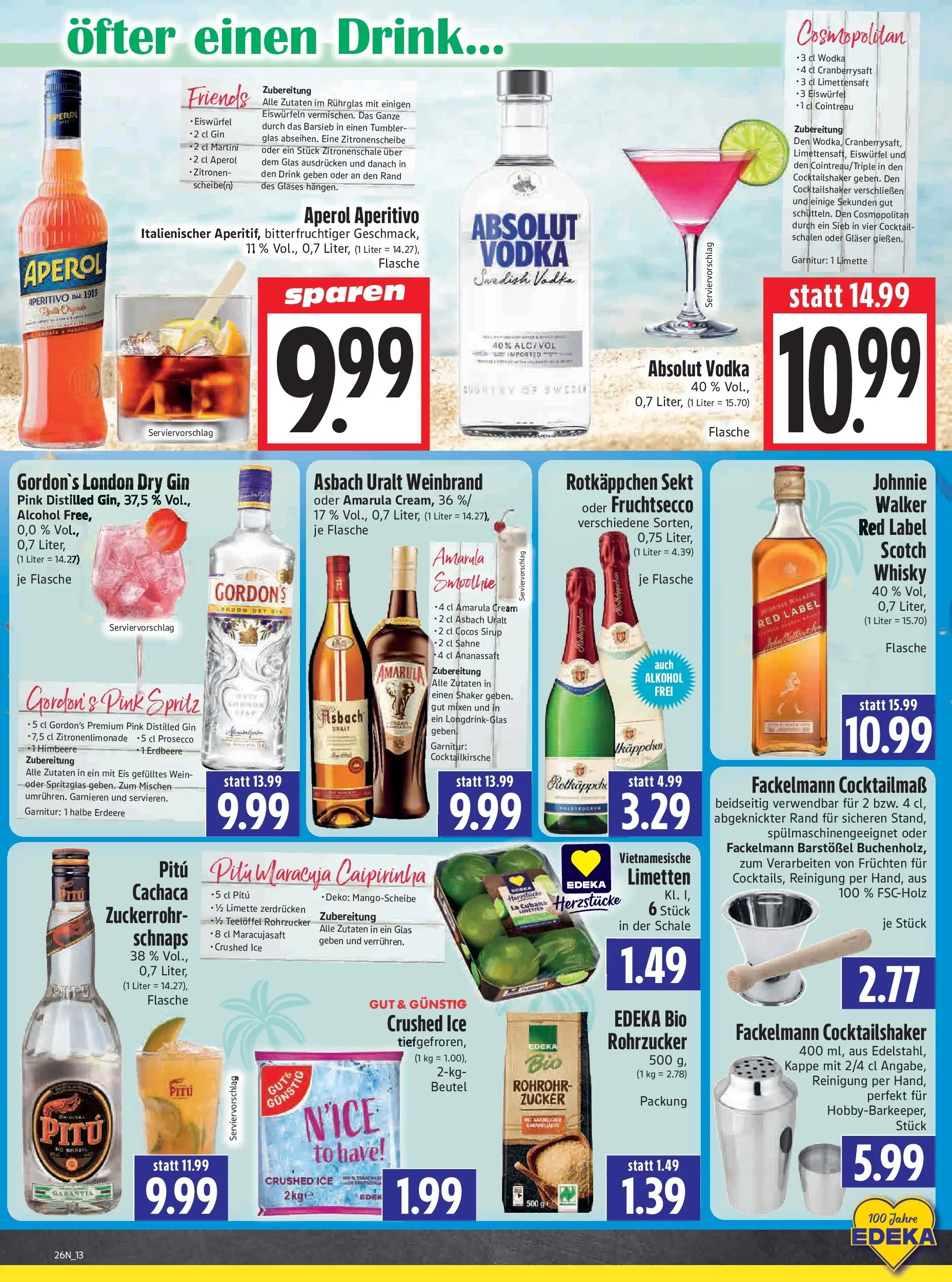 Angebote - Edeka Hahner: Wochenangebote (ab 21.06.2026) zum Blättern | Seite: 15 | Produkte: Martini, Sirup, Gin, Wodka