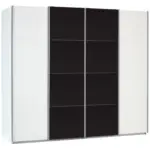 M&ouml;belix Schwebet&uuml;renschrank 271cm Bensheim, Wei&szlig;/Basalt