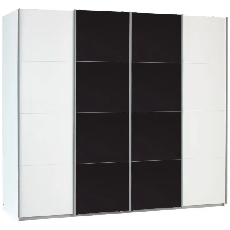 Schwebet&uuml;renschrank 271cm Bensheim, Wei&szlig;/Basalt