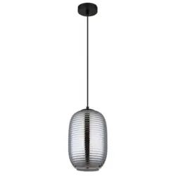 H&auml;ngeleuchte Jefrey Grau Schwarz D: 20 cm