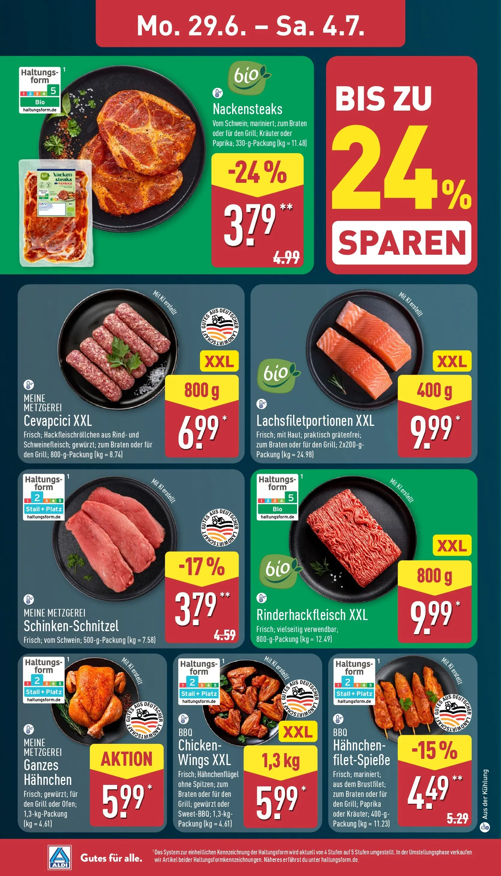 Aldi - ALDI Nord: Wochenangebote (ab 28.06.2026) » Angebote Online | Seite: 4 | Produkte: Nackensteaks, Grill, Cevapcici, Schnitzel