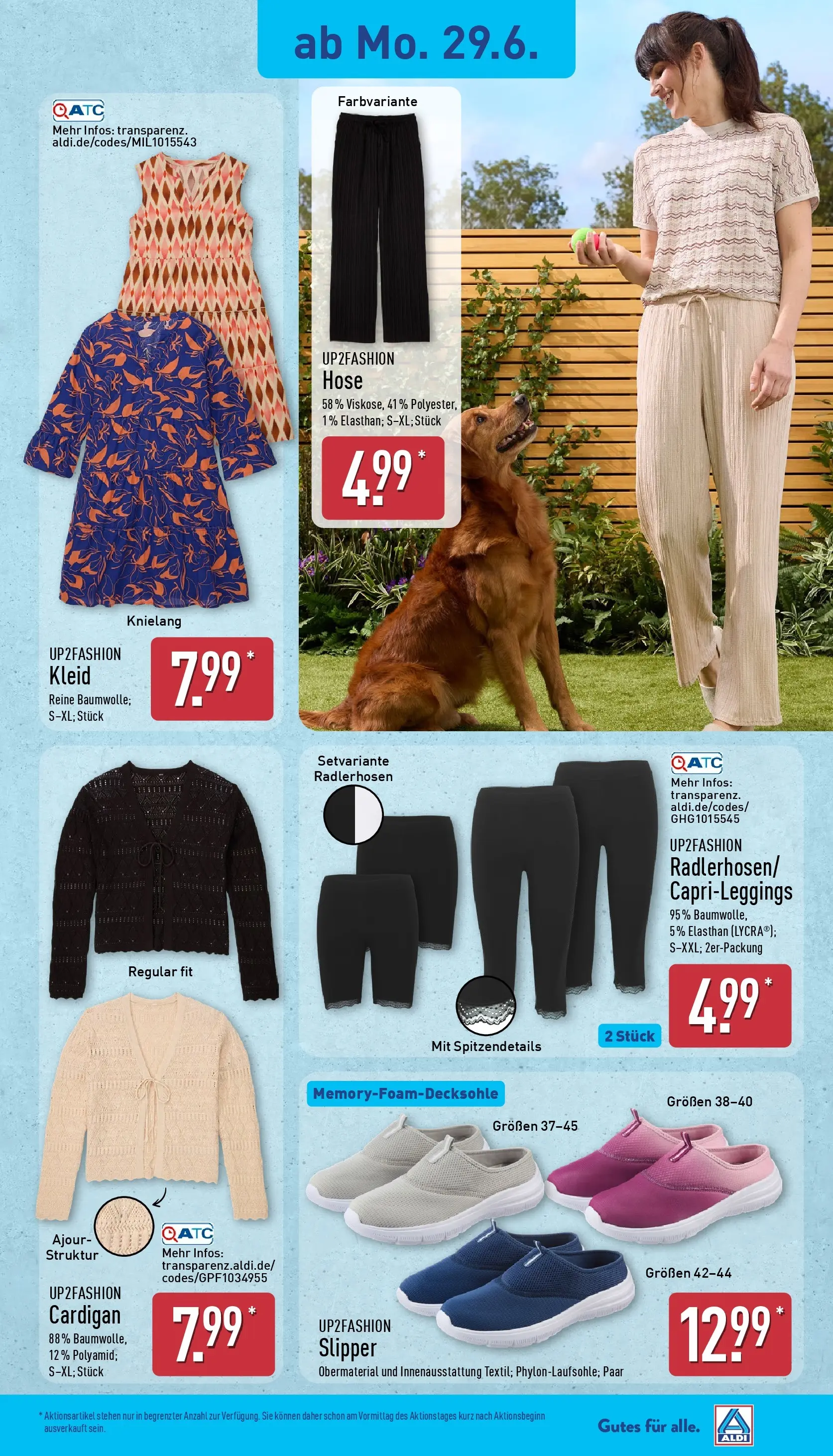 Aldi - ALDI Nord: Wochenangebote (ab 28.06.2026) » Angebote Online | Seite: 21 | Produkte: Up2fashion, Cardigan, Leggings, Kleid