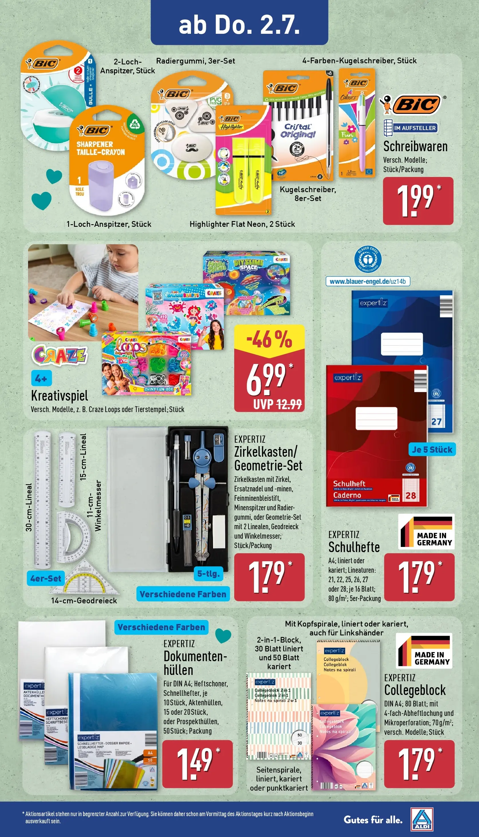 Aldi - ALDI Nord: Wochenangebote (ab 28.06.2026) » Angebote Online | Seite: 29 | Produkte: Box, Notebook, Highlighter