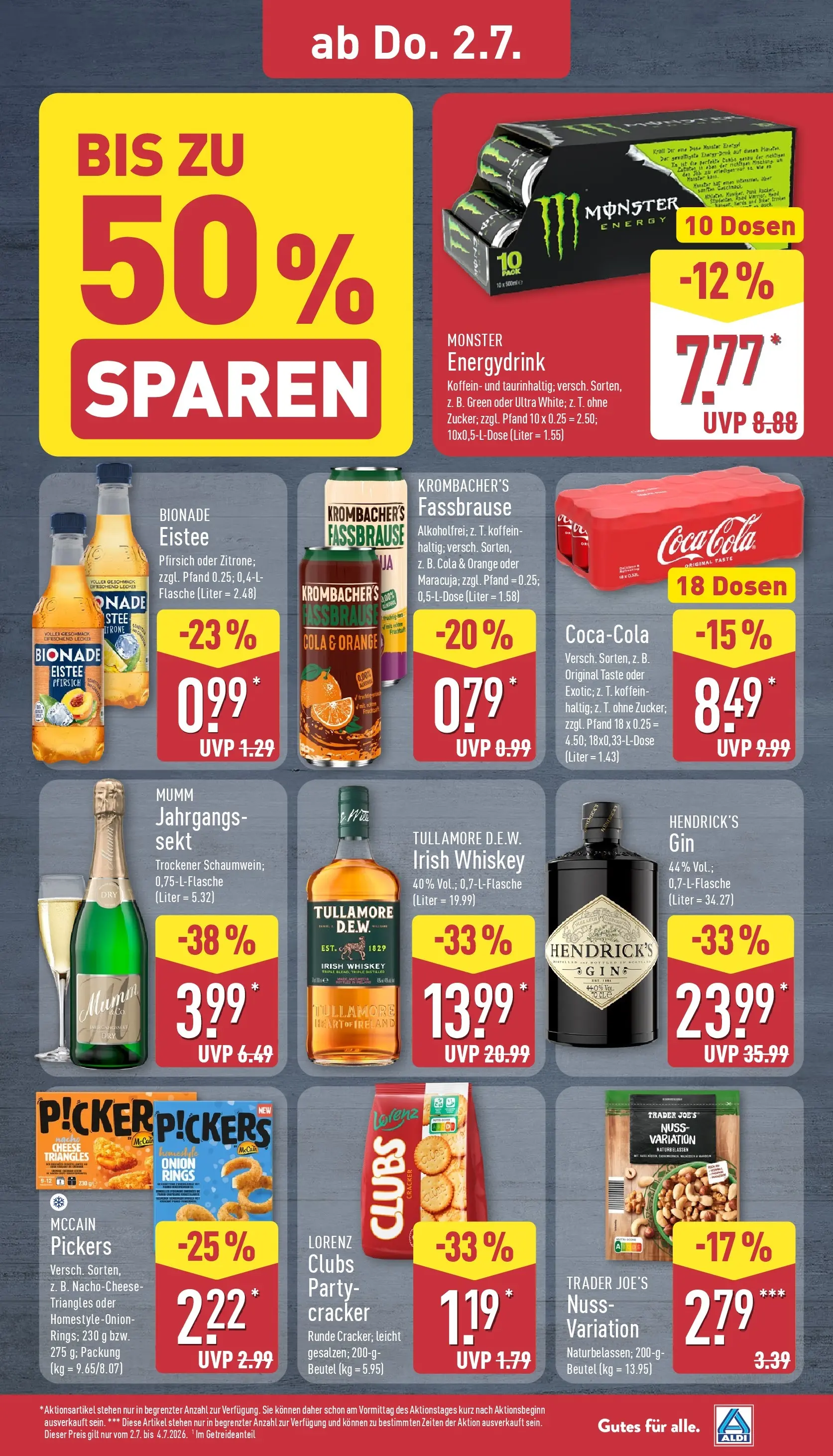 Aldi - ALDI Nord: Wochenangebote (ab 28.06.2026) » Angebote Online | Seite: 35 | Produkte: Bionade, McCain, Fassbrause, Whiskey