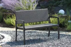 Sitzbank mit Lehne Braun/ Schwarz L: 116 cm