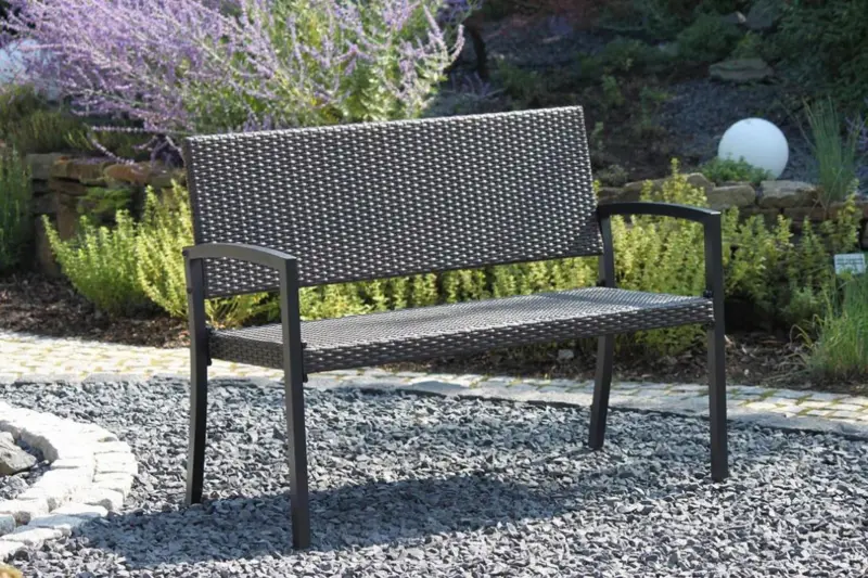 Sitzbank mit Lehne Braun/ Schwarz L: 116 cm