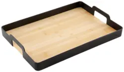Serviertablett Betty eckig Schwarz/Natur