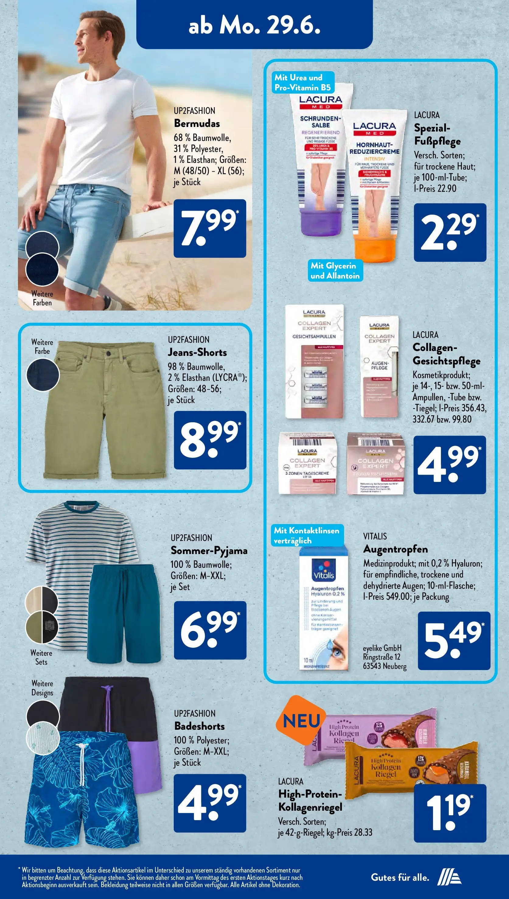 Aldi Süd - Aldi Süd: Wochenangebote (ab 28.06.2026) zum Blättern | Seite: 10 | Produkte: Badeshorts, Up2fashion, Bekleidung, Tagescreme