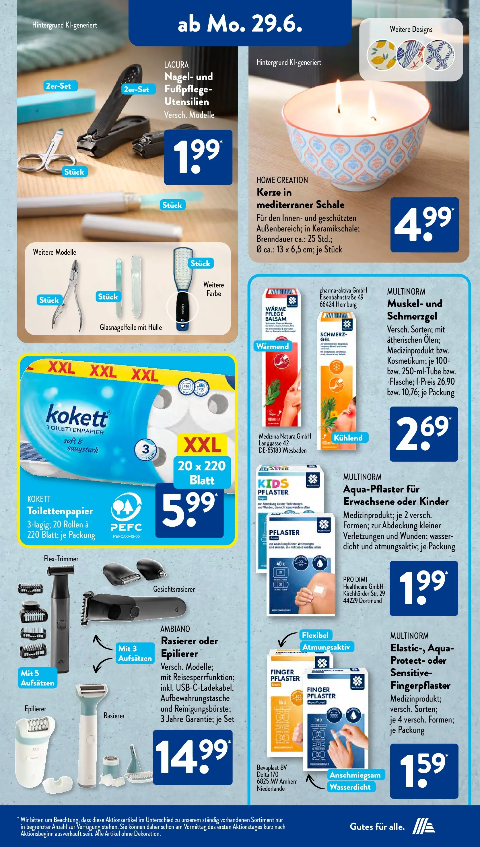 Aldi Süd - Aldi Süd: Wochenangebote (ab 28.06.2026) zum Blättern | Seite: 12 | Produkte: Rasierer, Epilierer, Wasser, Home creation
