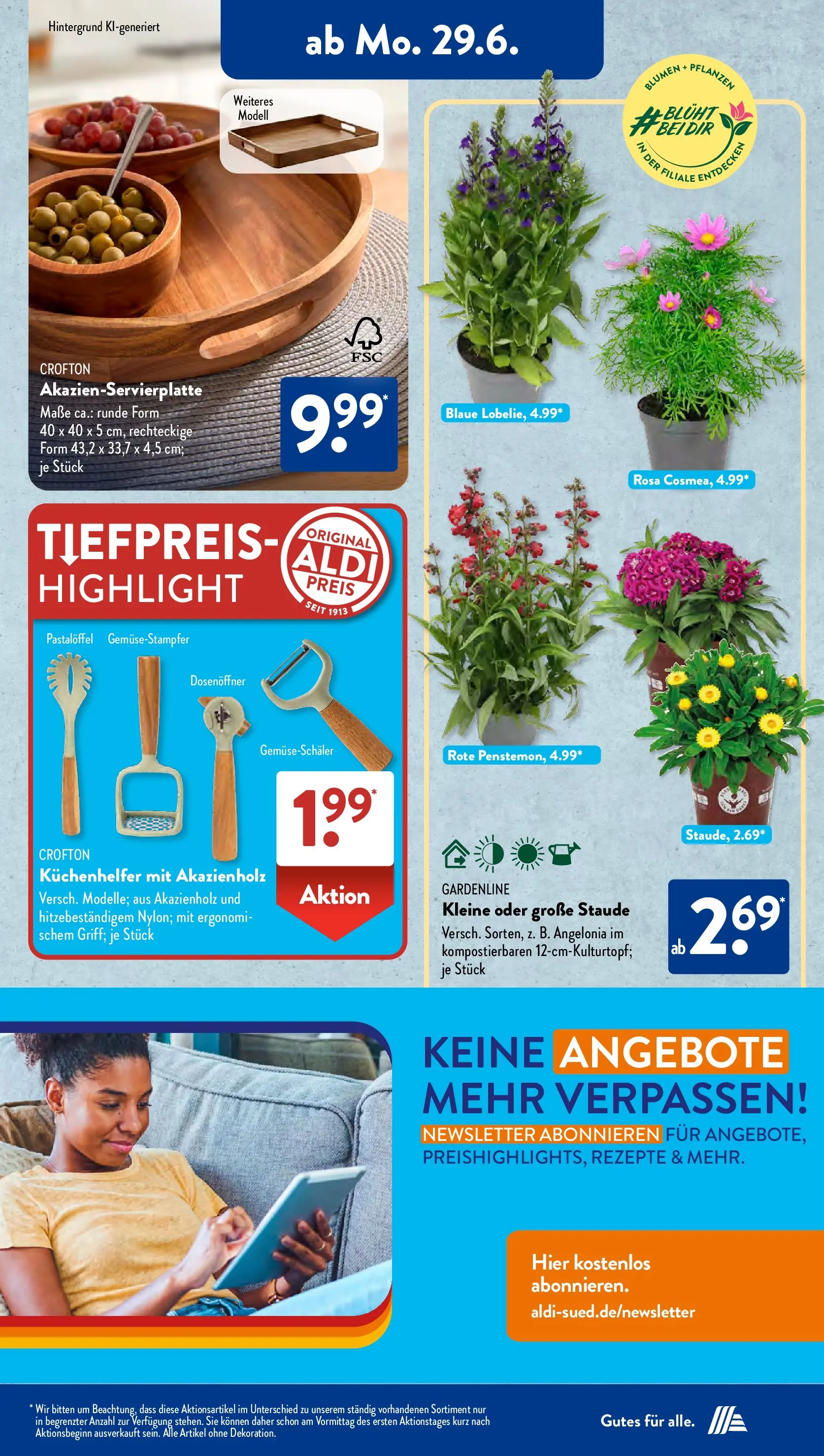 Aldi Süd - Aldi Süd: Wochenangebote (ab 28.06.2026) zum Blättern | Seite: 14 | Produkte: Blumen