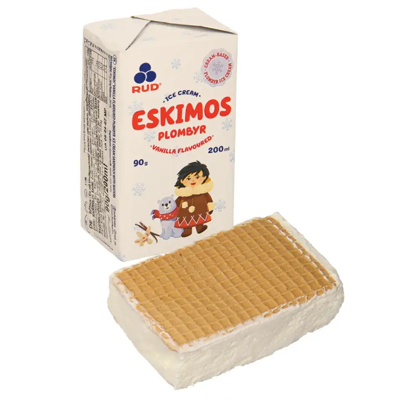 Eskimos - Eis mit Vanillegeschmack zwischen zwei Waffeln
