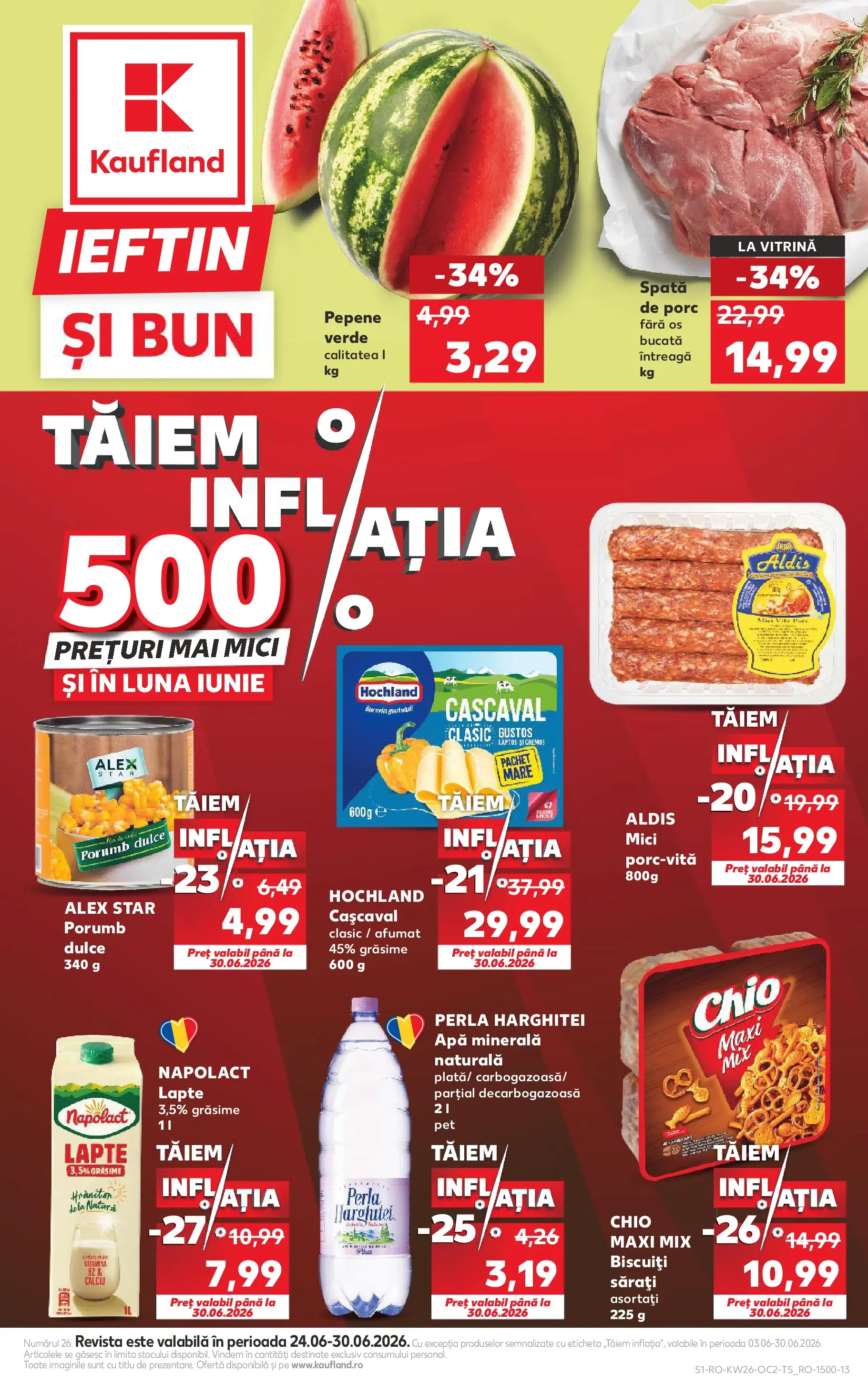 Kaufland Baia Mare 24.06.2026 - Revista si Oferta | Pagină: 1 | Produse: Yazı tahtası kalemi, Vitrină, Mici, Biscuiți
