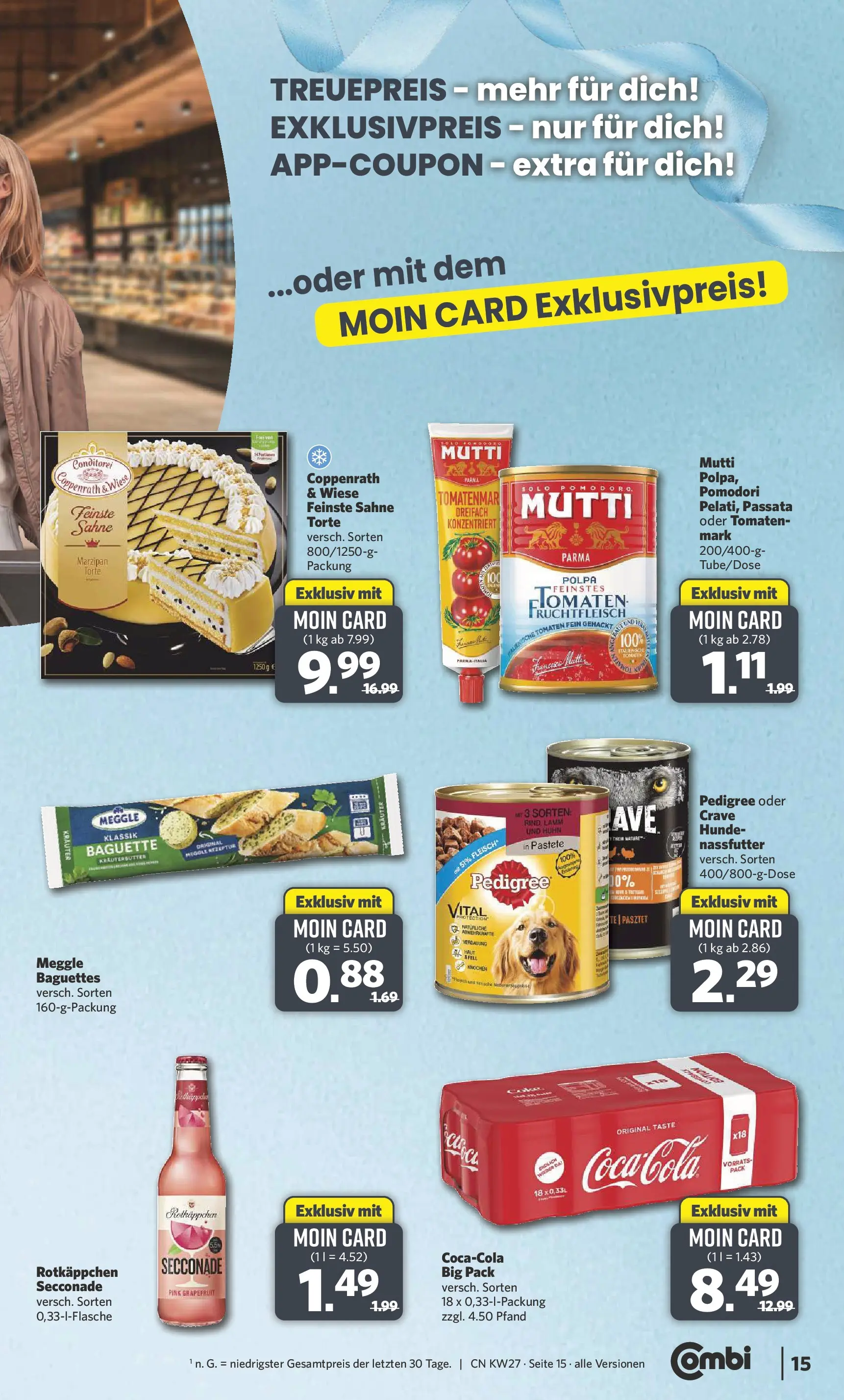 Combi Prospekt Cuxhaven (ab 29.06.2026) zum Blättern | Seite: 15 | Produkte: Baguette, Tomaten, Pedigree, Rotkäppchen