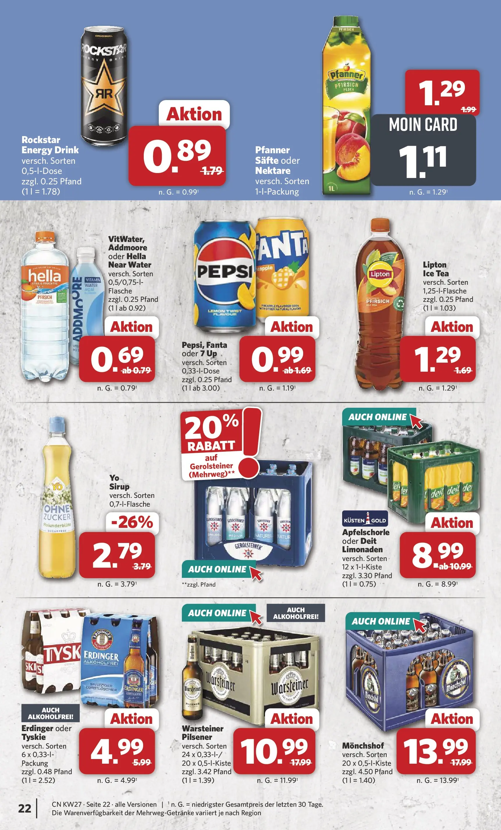 Combi Prospekt Cuxhaven (ab 29.06.2026) zum Blättern | Seite: 22 | Produkte: Monchshof, Rockstar energy, Apple, Gerolsteiner