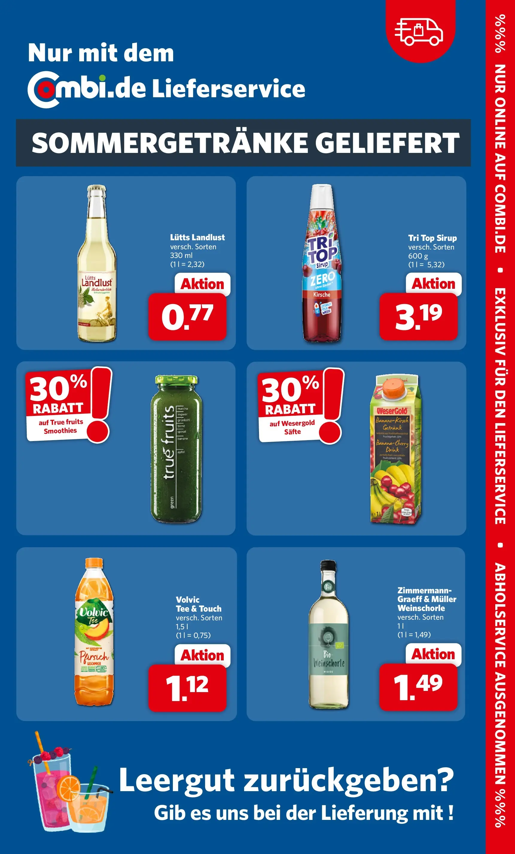Combi Prospekt Cuxhaven (ab 29.06.2026) zum Blättern | Seite: 33 | Produkte: Top, Sirup, Weinschorle, Tee