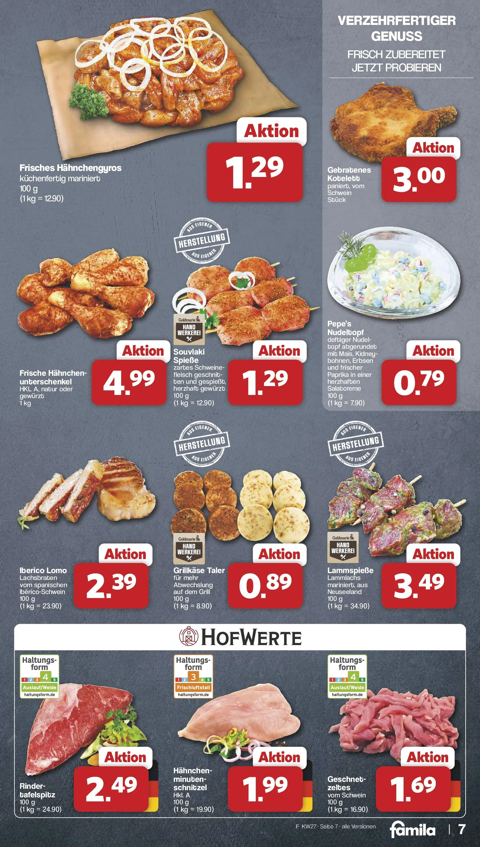 Famila Nordwest - Famila: Wochenangebote (ab 28.06.2026) zum Blättern | Seite: 7 | Produkte: Tafelspitz, Grill, Hahnchen, Schnitzel