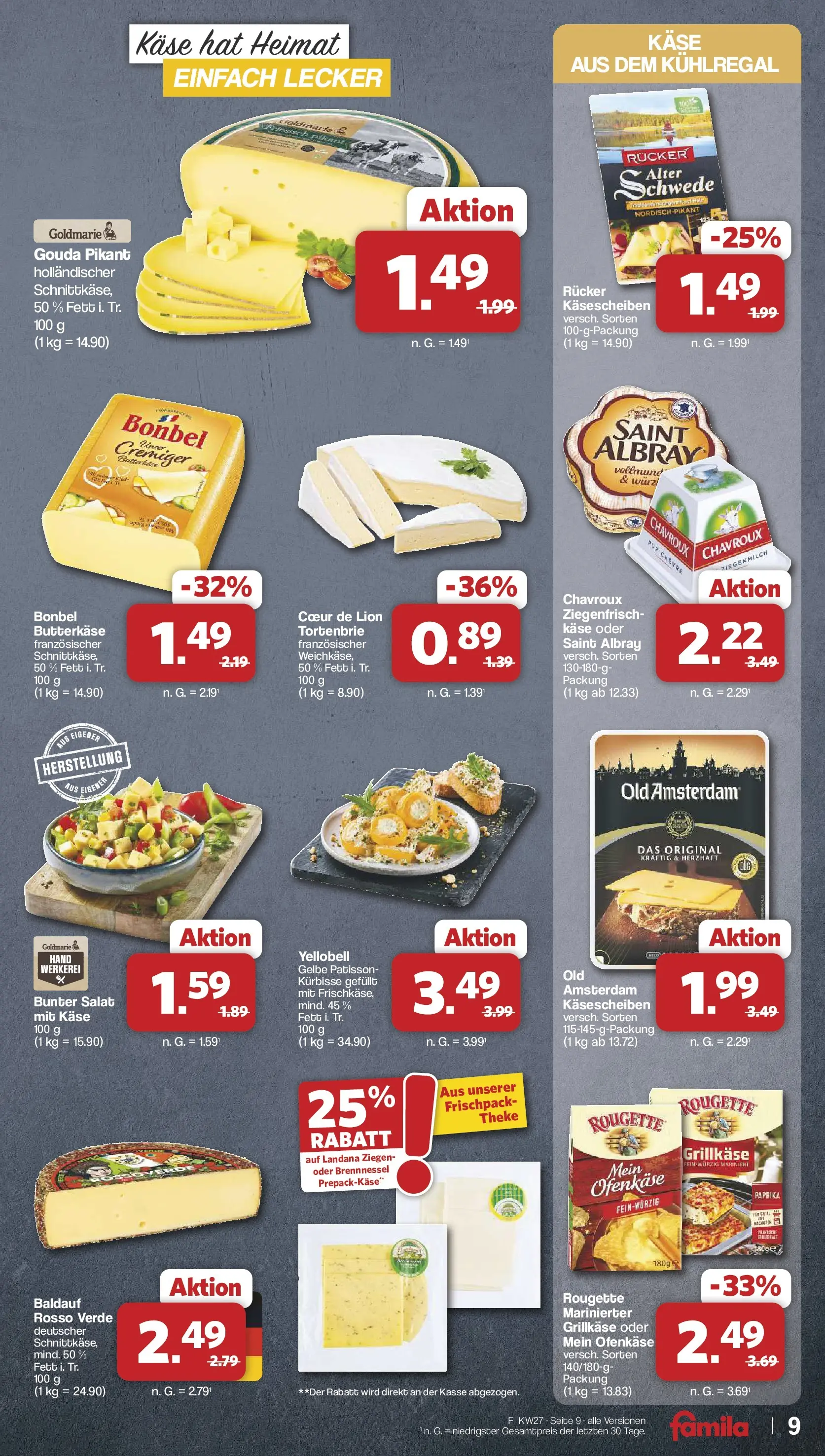 Famila Nordwest - Famila: Wochenangebote (ab 28.06.2026) zum Blättern | Seite: 9 | Produkte: Käse, Theke, Paprika, Backofen