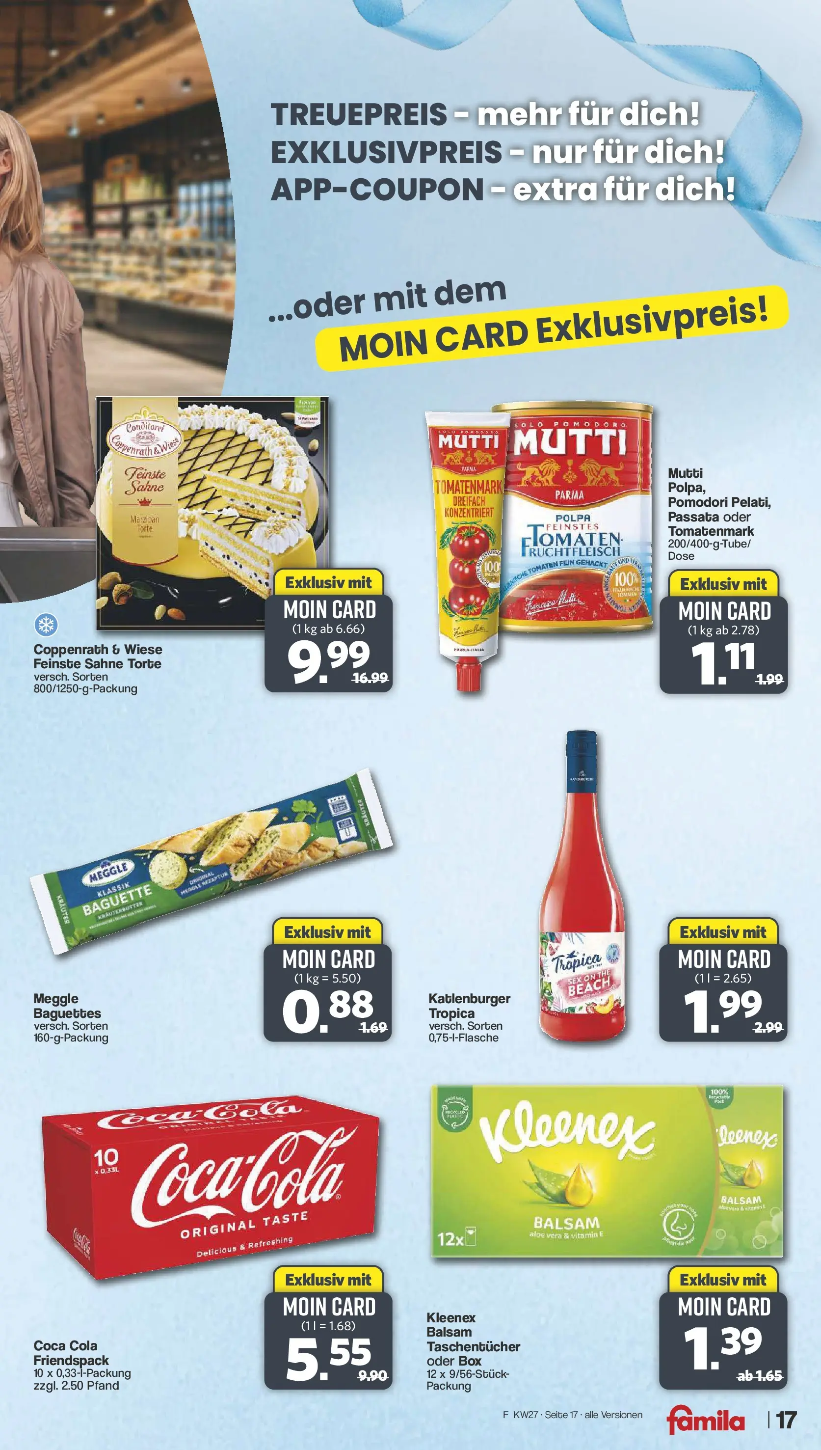 Famila Nordwest - Famila: Wochenangebote (ab 28.06.2026) zum Blättern | Seite: 17 | Produkte: Coca cola, Box, Baguette, Sahne