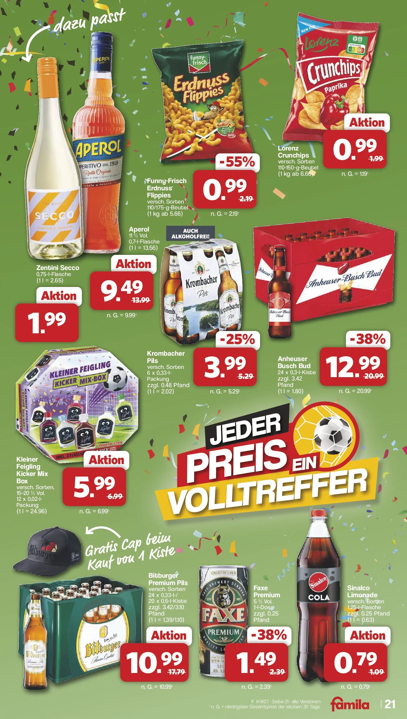 Famila Nordwest - Famila: Wochenangebote (ab 28.06.2026) zum Blättern | Seite: 21 | Produkte: Bitburger, Pils, Paprika, Krombacher