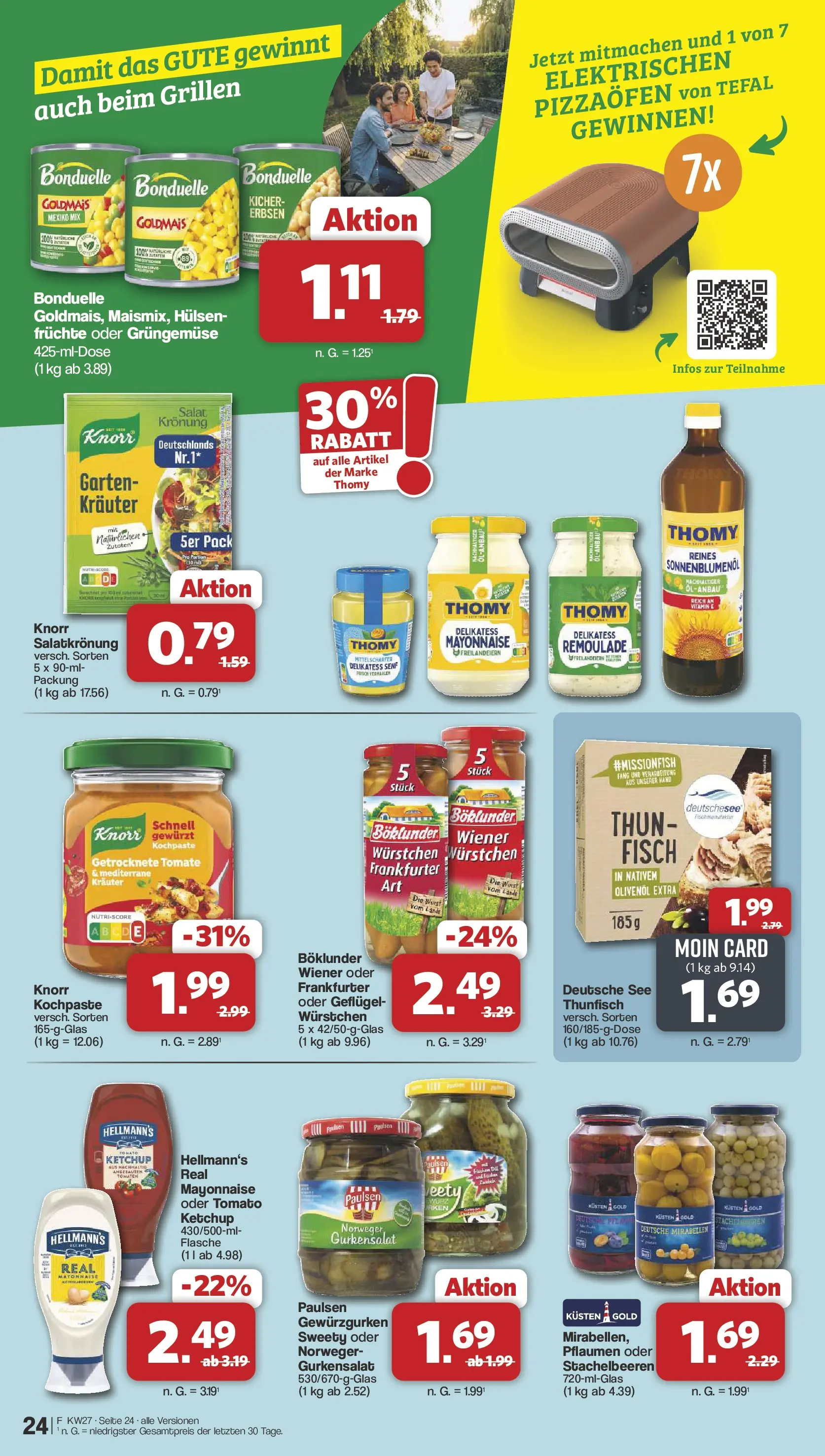 Famila Nordwest - Famila: Wochenangebote (ab 28.06.2026) zum Blättern | Seite: 24 | Produkte: Pflaumen, Öl, Mayonnaise, Erbsen