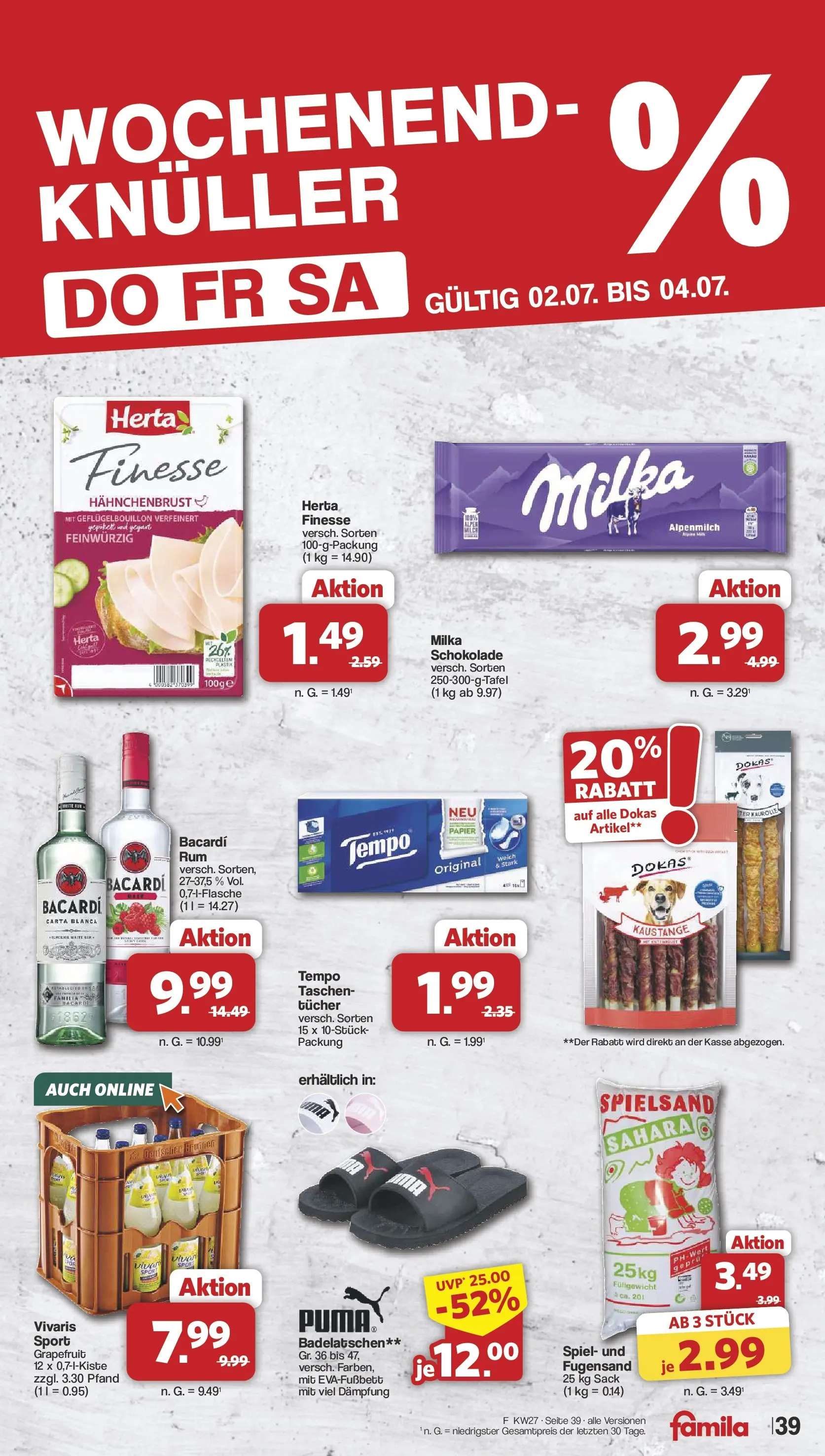 Famila Nordwest - Famila: Wochenangebote (ab 28.06.2026) zum Blättern | Seite: 41 | Produkte: Milka schokolade, Grapefruit, Tempo, Herta finesse
