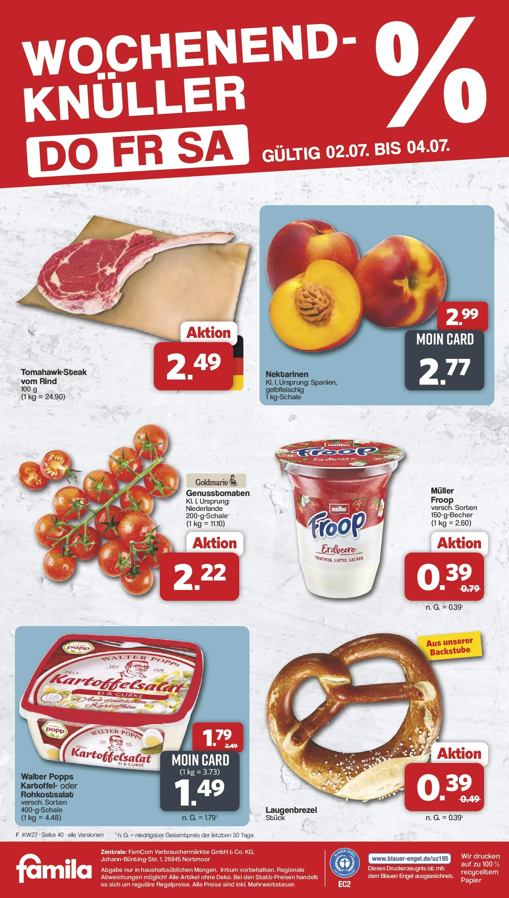 Famila Nordwest - Famila: Wochenangebote (ab 28.06.2026) zum Blättern | Seite: 42 | Produkte: Froop, Nektarinen